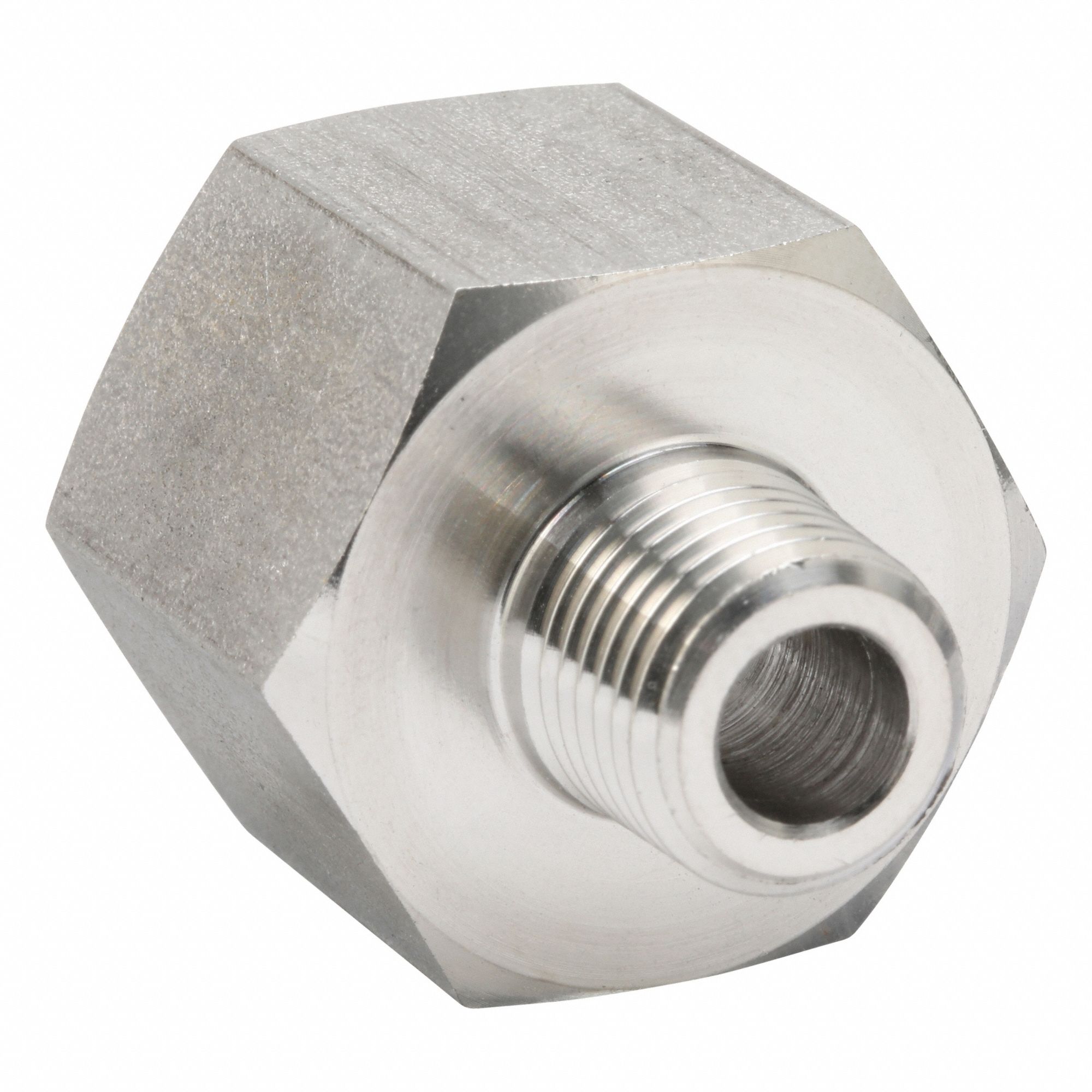 Female x Male Adapter: 316L Stainless Steel, 1/2 in x 1/4 in Fitting Pipe Size, 1 1/4 in Overall Lg