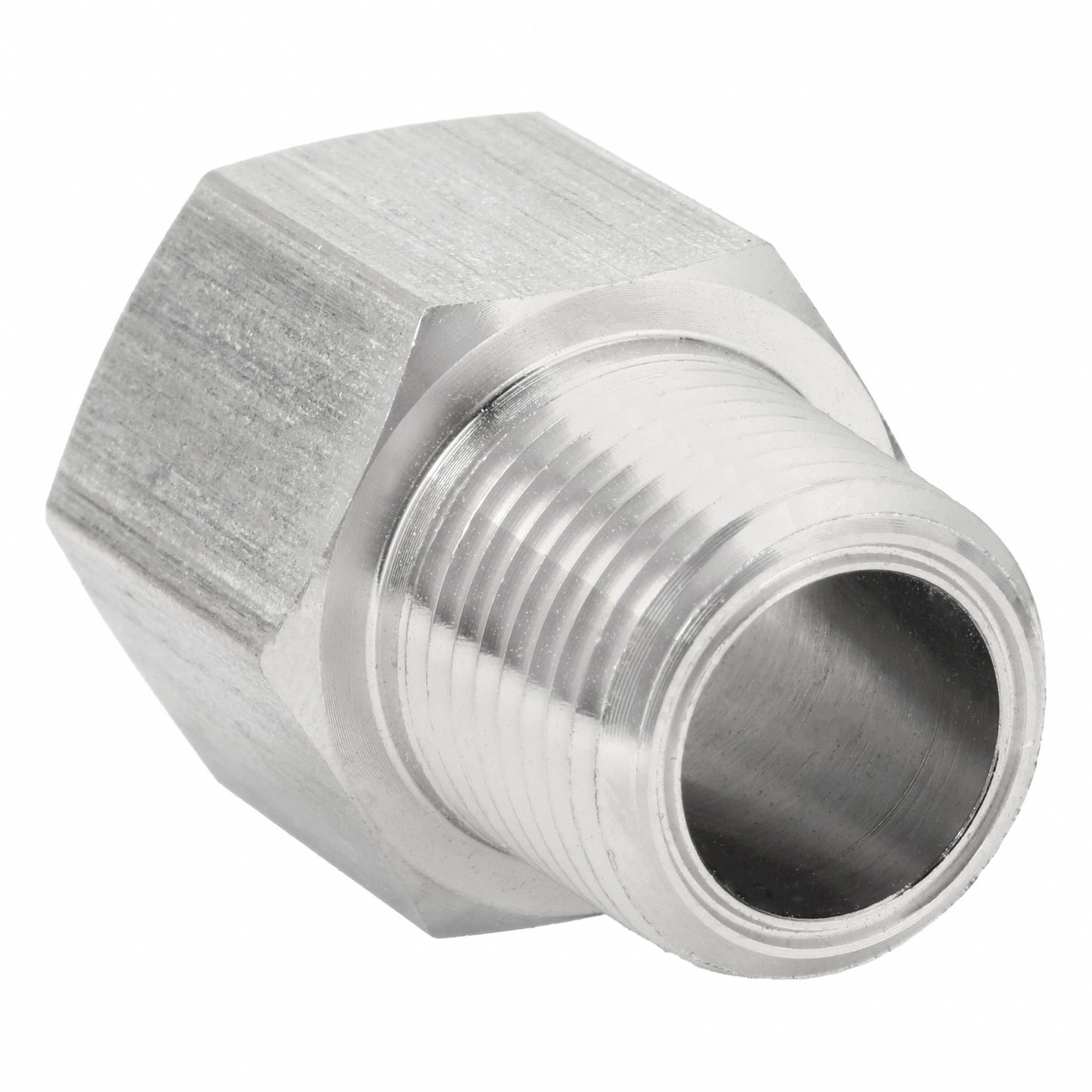 Female x Male Adapter: 316L Stainless Steel, 1/2 in x 1/2 in Fitting Pipe Size, 1 1/2 in Overall Lg