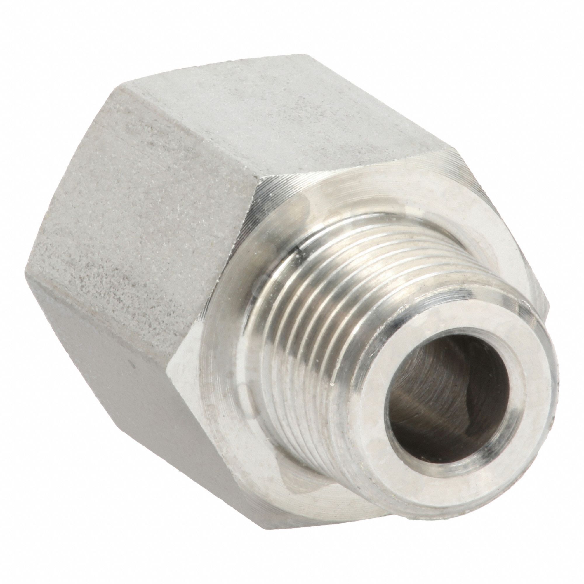 Female x Male Adapter: 316L Stainless Steel, 1/8 in x 1/8 in Fitting Pipe Size, 13/16 in Overall Lg