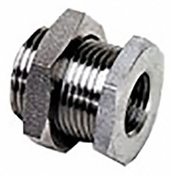 Bulkhead Coupling: 316L Stainless Steel, 1/4 in x 1/4 in Fitting Pipe Size, Female NPT x Male NPT