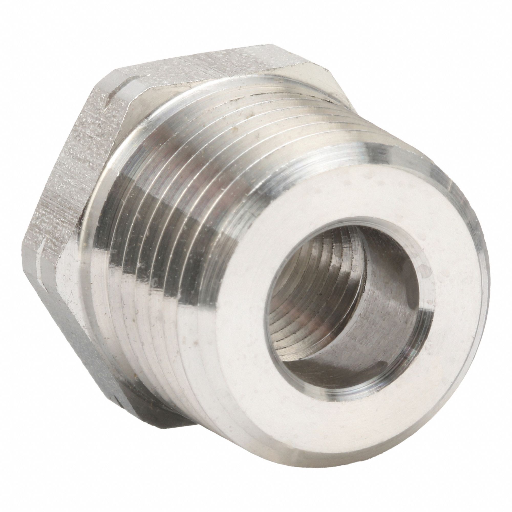Female x Male Reducing Adapter: 316L Stainless Steel, 1/4 in x 1/2 in Fitting Pipe Size