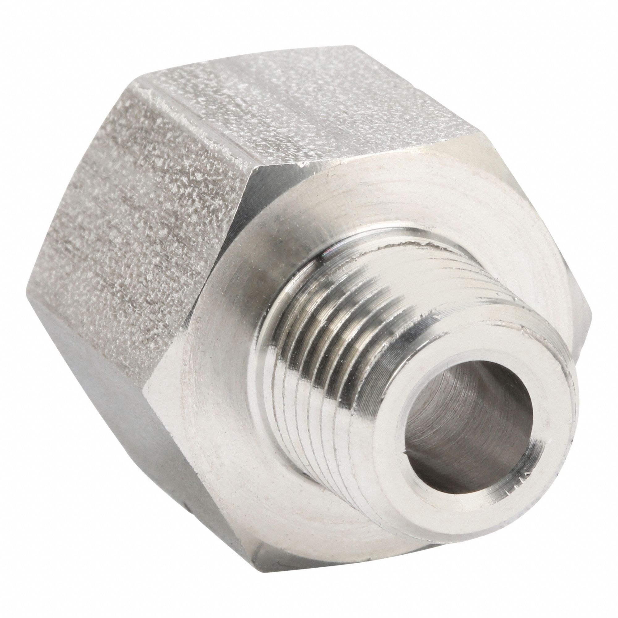 Female x Male Adapter: 316L Stainless Steel, 3/8 in x 1/4 in Fitting Pipe Size, 1 1/16 in Overall Lg