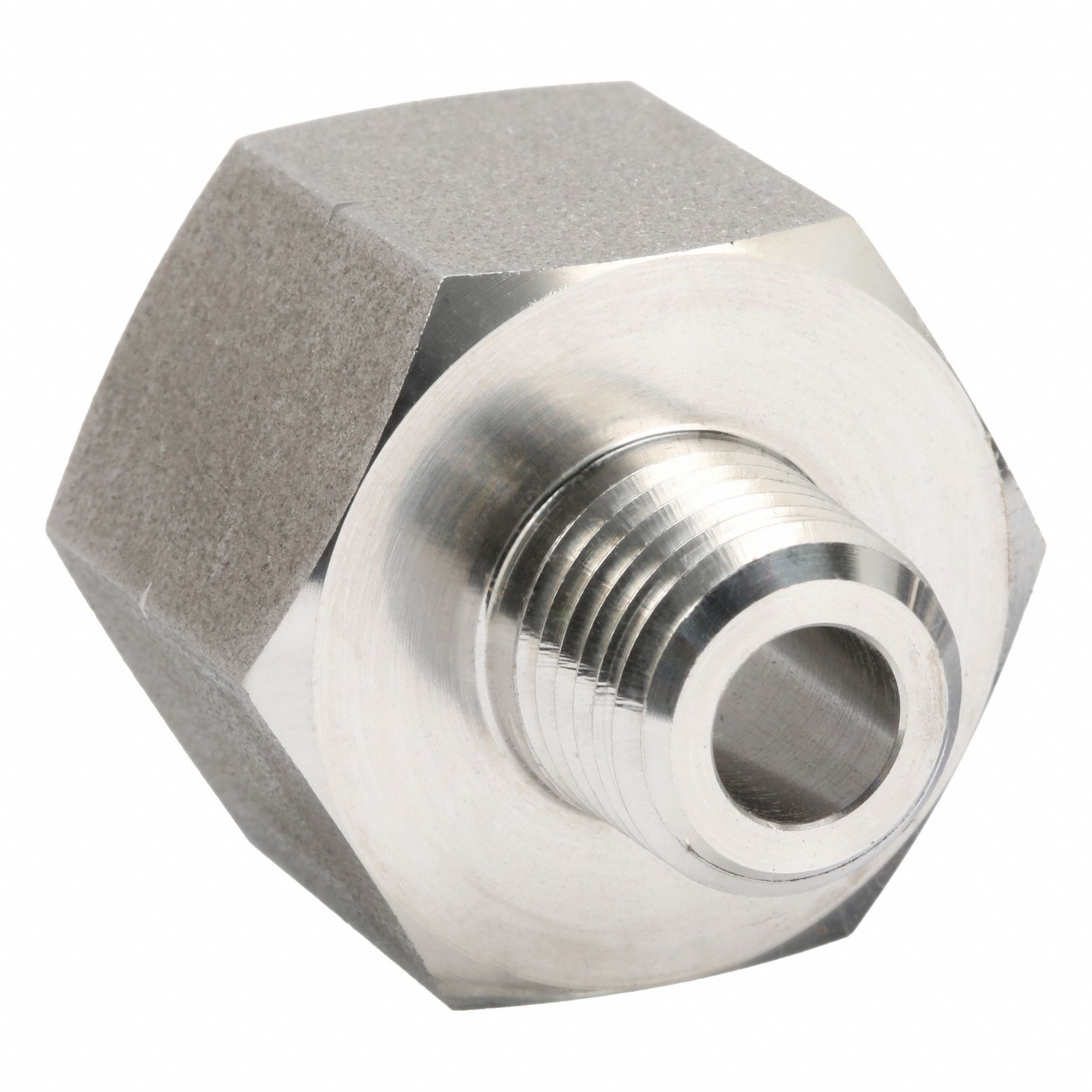 Female x Male Adapter: 316L Stainless Steel, 1/2 in x 1/4 in Fitting Pipe Size, 1 3/16 in Overall Lg