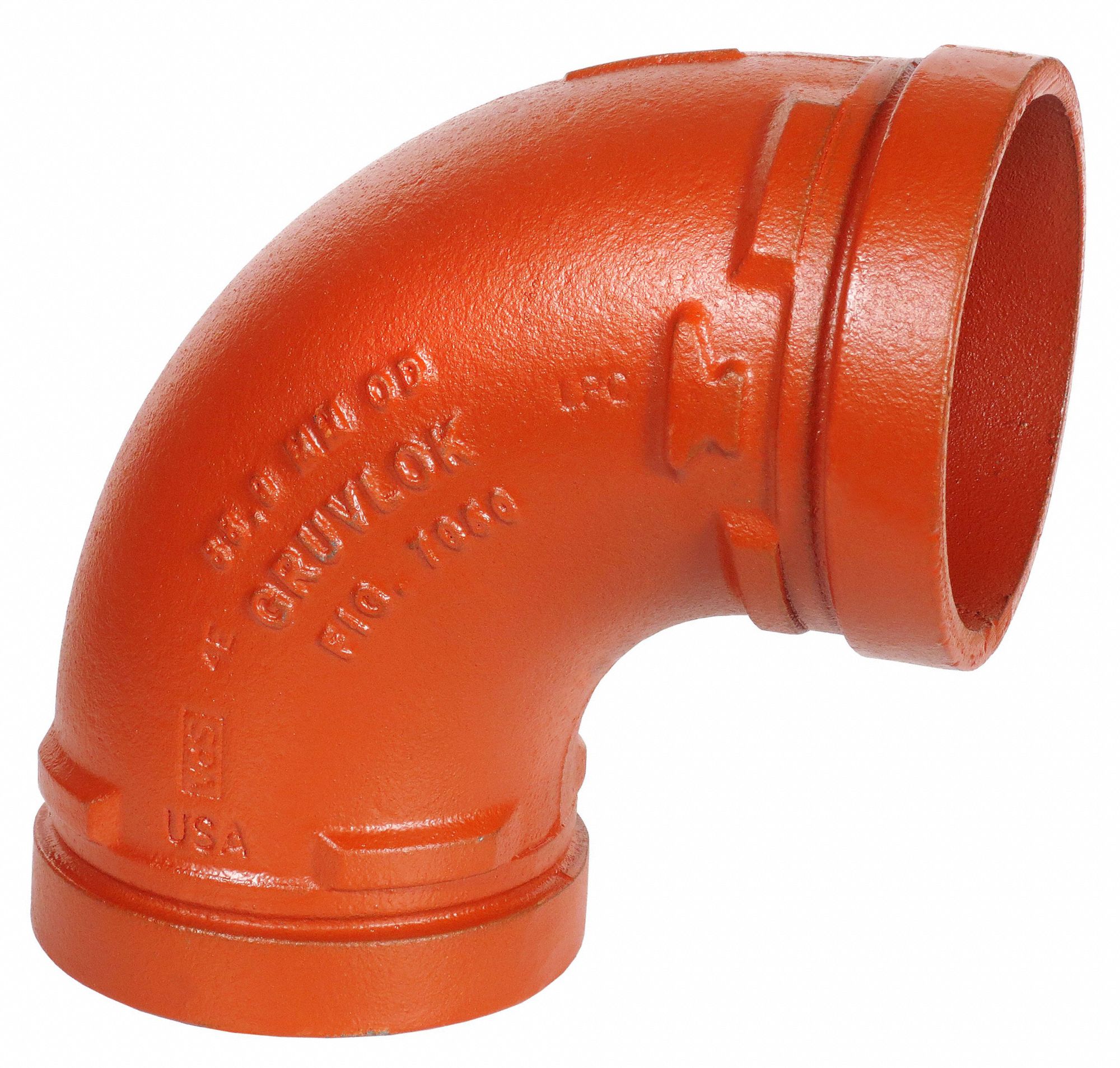GRAINGER APPROVED 90° Elbow Ductile Iron, 4 in x 4 in Pipe Size