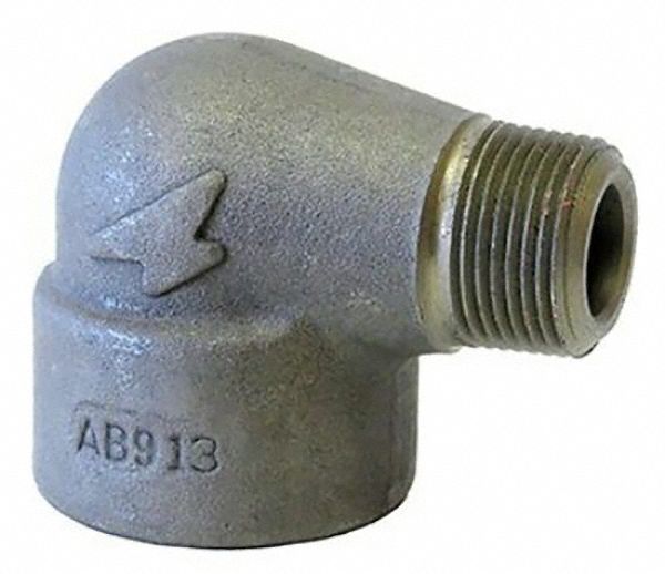 90° Street Elbow: Forged Steel, 1/2 in x 1/2 in Fitting Pipe Size, Female NPT x Male NPT, Class 6000