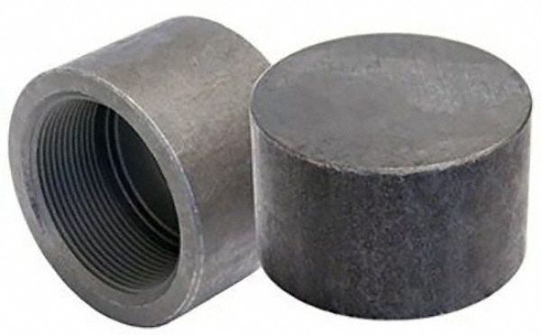 Round Cap: Forged Steel, 2 1/2 in Fitting Pipe Size, Female NPT, Class 3000