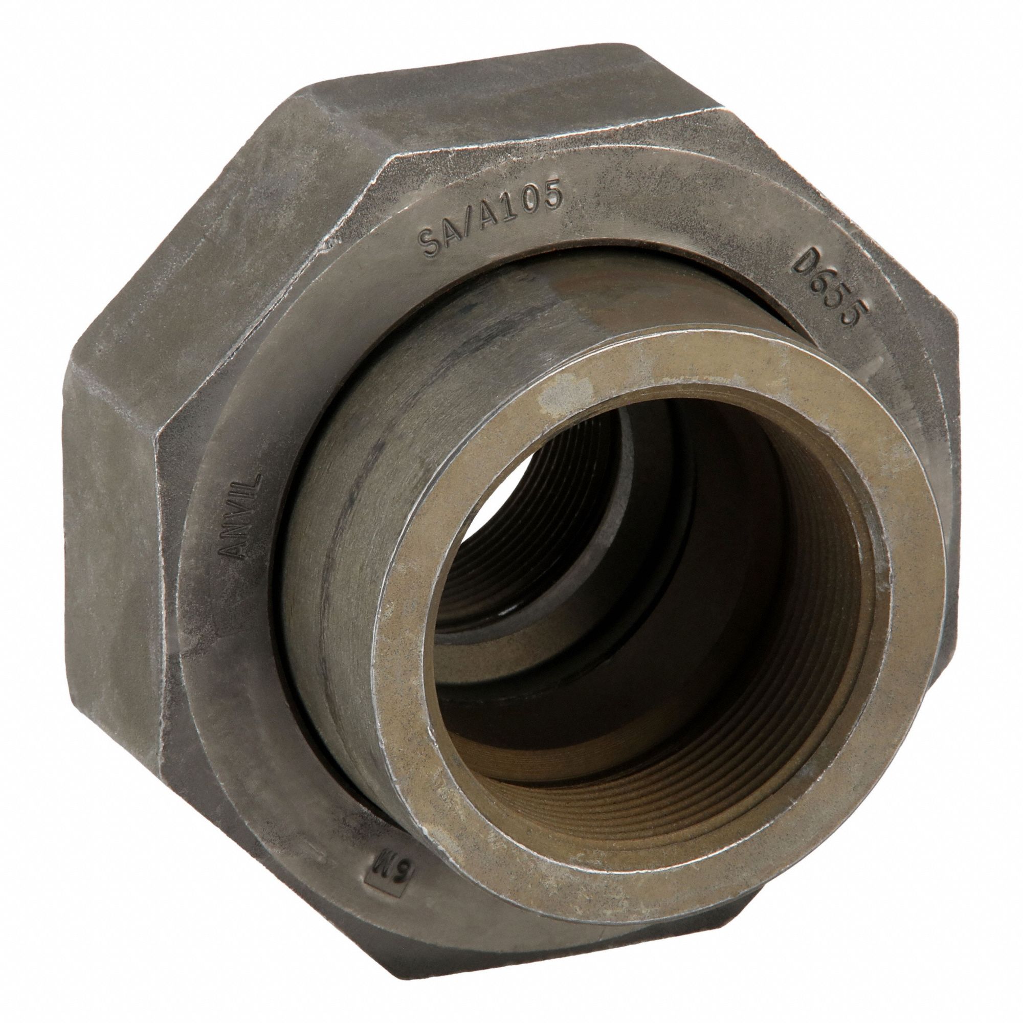 Union: Forged Steel, 1 1/2 in x 1 1/2 in Fitting Pipe Size, Female NPT x Female NPT, Class 6000