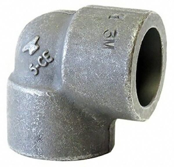 90° Elbow: Forged Steel, 1 1/4 in x 1 1/4 in Fitting Pipe Size, Class 3000, Socket