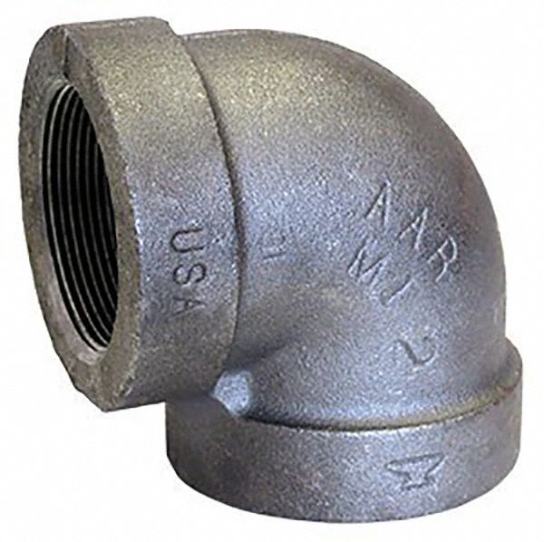 90° Elbow: Malleable Iron, 1 in x 1 in, NPT x NPT, Class 300