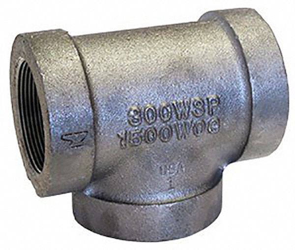 90° Elbow: Malleable Iron, 1/2 in x 1/2 in x 1/2 in, NPT x NPT x NPT, Class 300