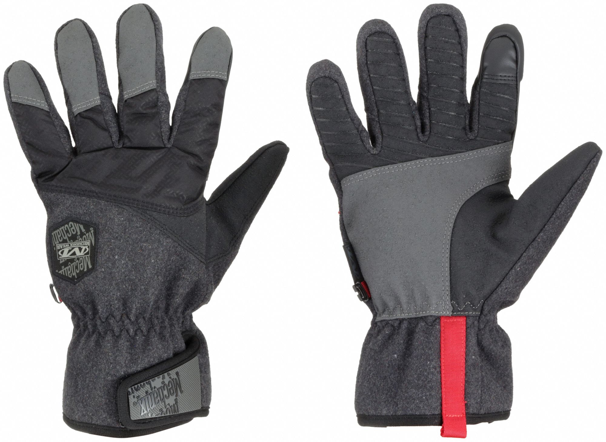 COLDWORK MECHANICS GLOVES, S, SYNTHETIC LEATHER, HOOK-AND-LOOP, BLACK/GREY