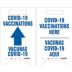 Covid-19 Vaccinations Vacunas Covid-19 (Up Arrow) Covid-19 Vaccinations Here Vacunas Covid-19 Aqui Folding Signs
