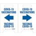 Covid-19 Vaccinations Vacunas Covid-19 (Left Arrow/Right Arrow) Folding Signs