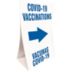 Covid-19 Vaccinations Vacunas Covid-19 (Right Arrow) Folding Signs