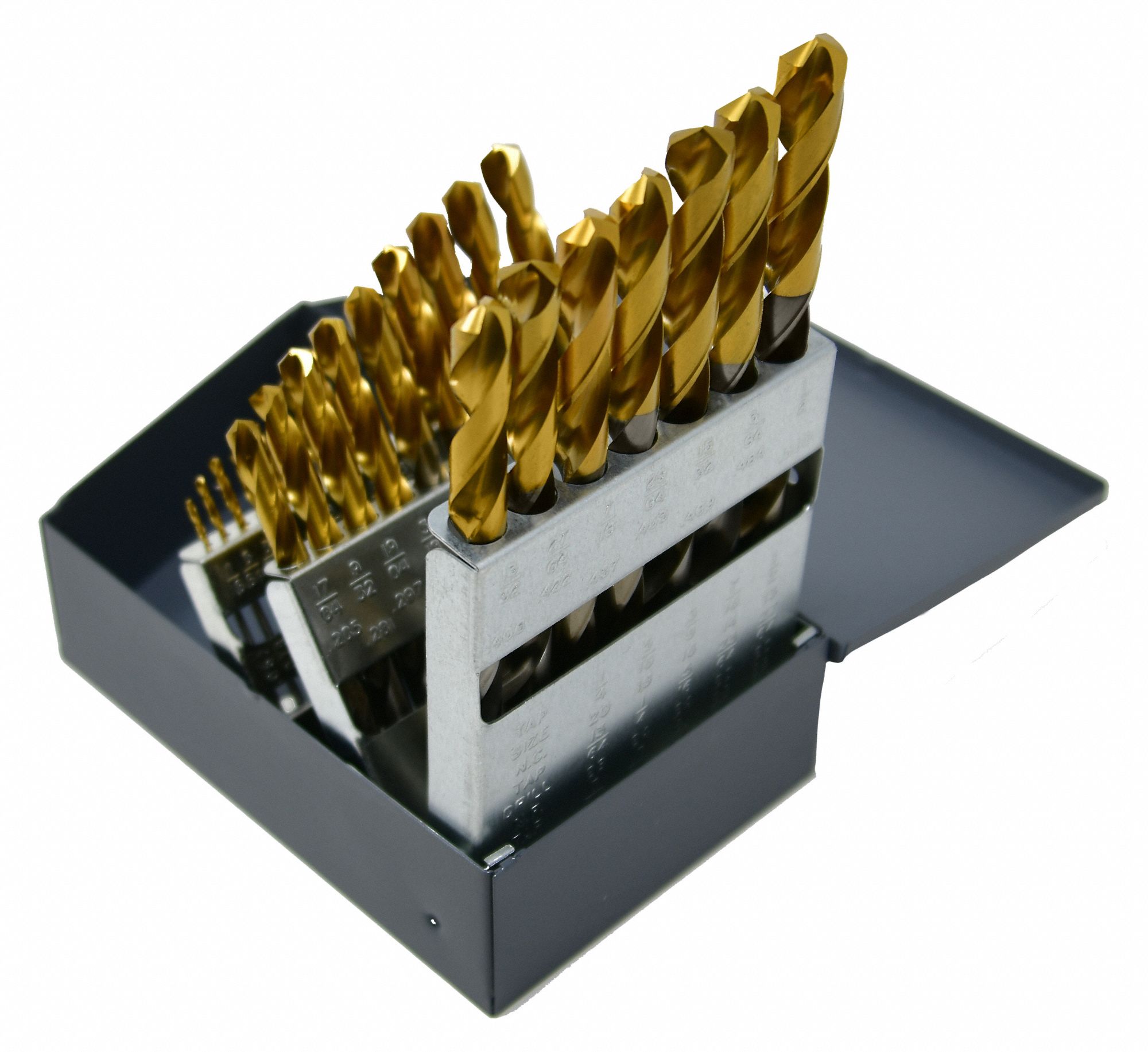 CLELINE, 1/16 in Smallest Drill Bit Size, 29 Drill Bits, Cobalt TIN