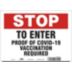 Stop: To Enter Proof Of COVID-19 Vaccination Required Signs
