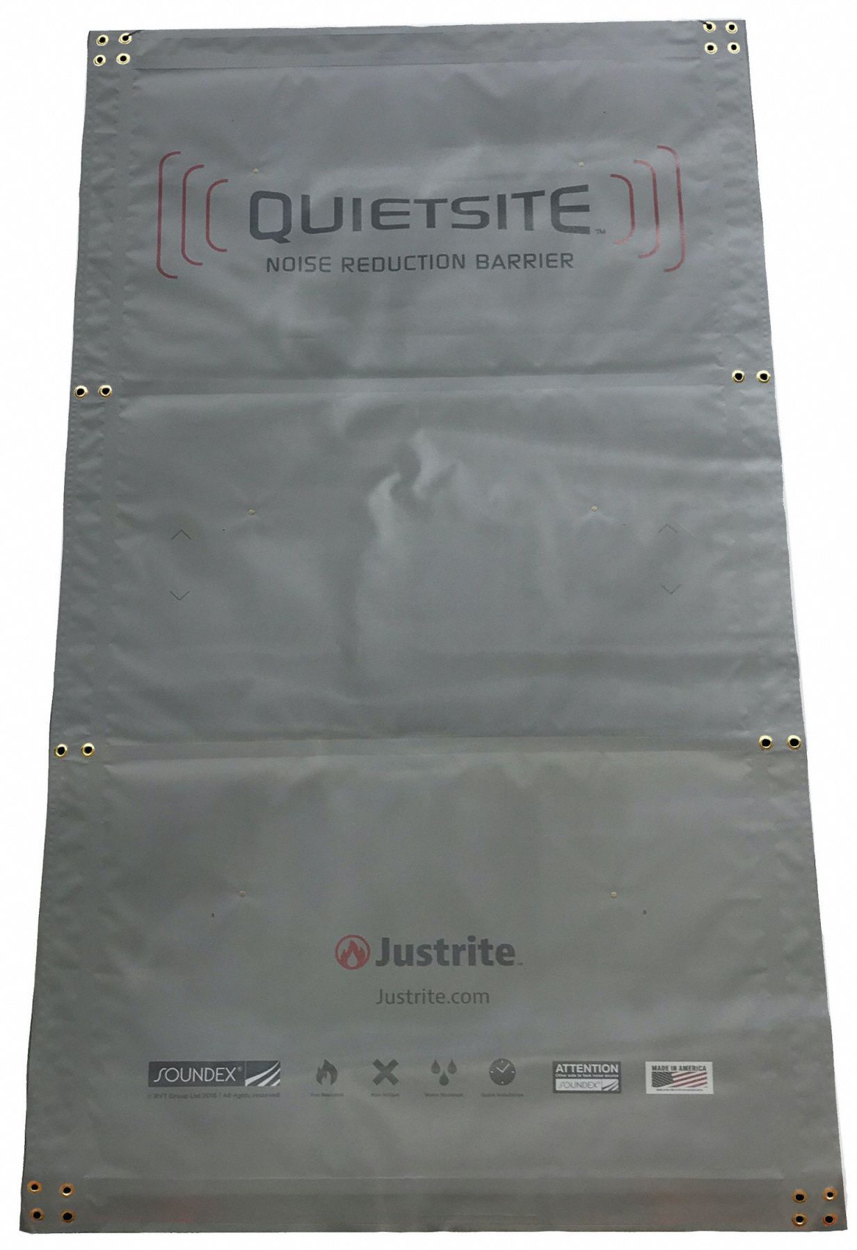 Noise Barrier Panel: 48 in Wd, 96 in Lg, Polyester, 1 in Thick, Gray