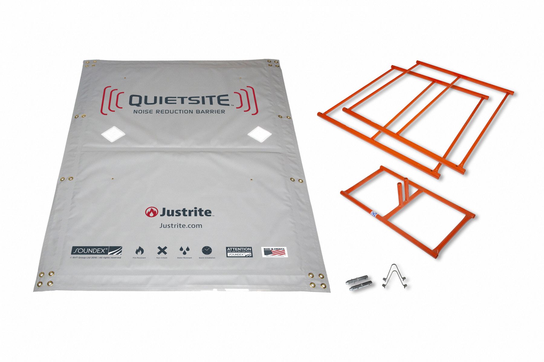Noise Barrier Kit,  48 in Width,  73 1/2 in Length,  Polyester, Steel,  1.5 in Thickness