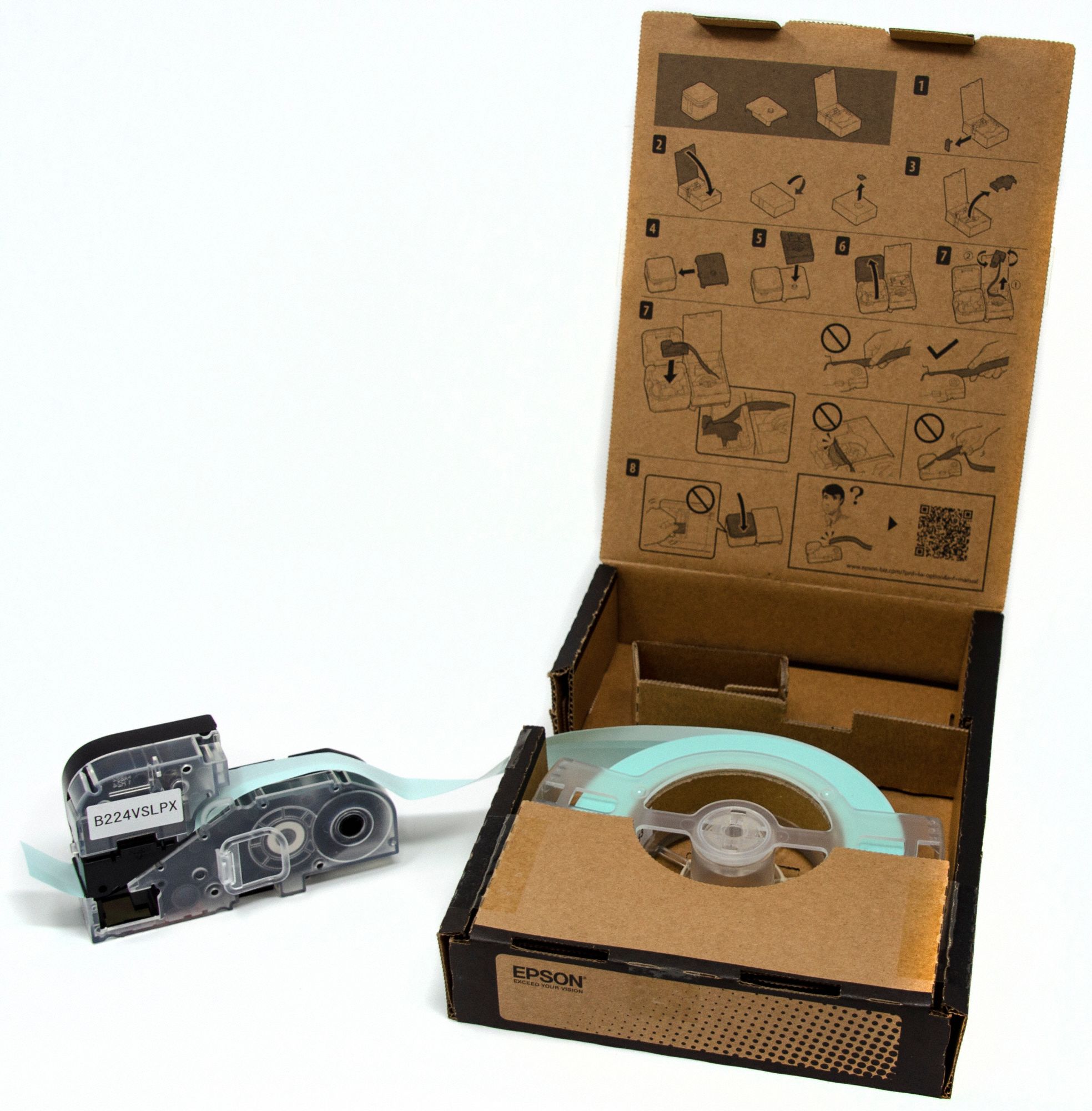 Wraparound Label: 1 in x 1 in, 1 in x 147 5/8 ft, Vinyl, White (Gloss)