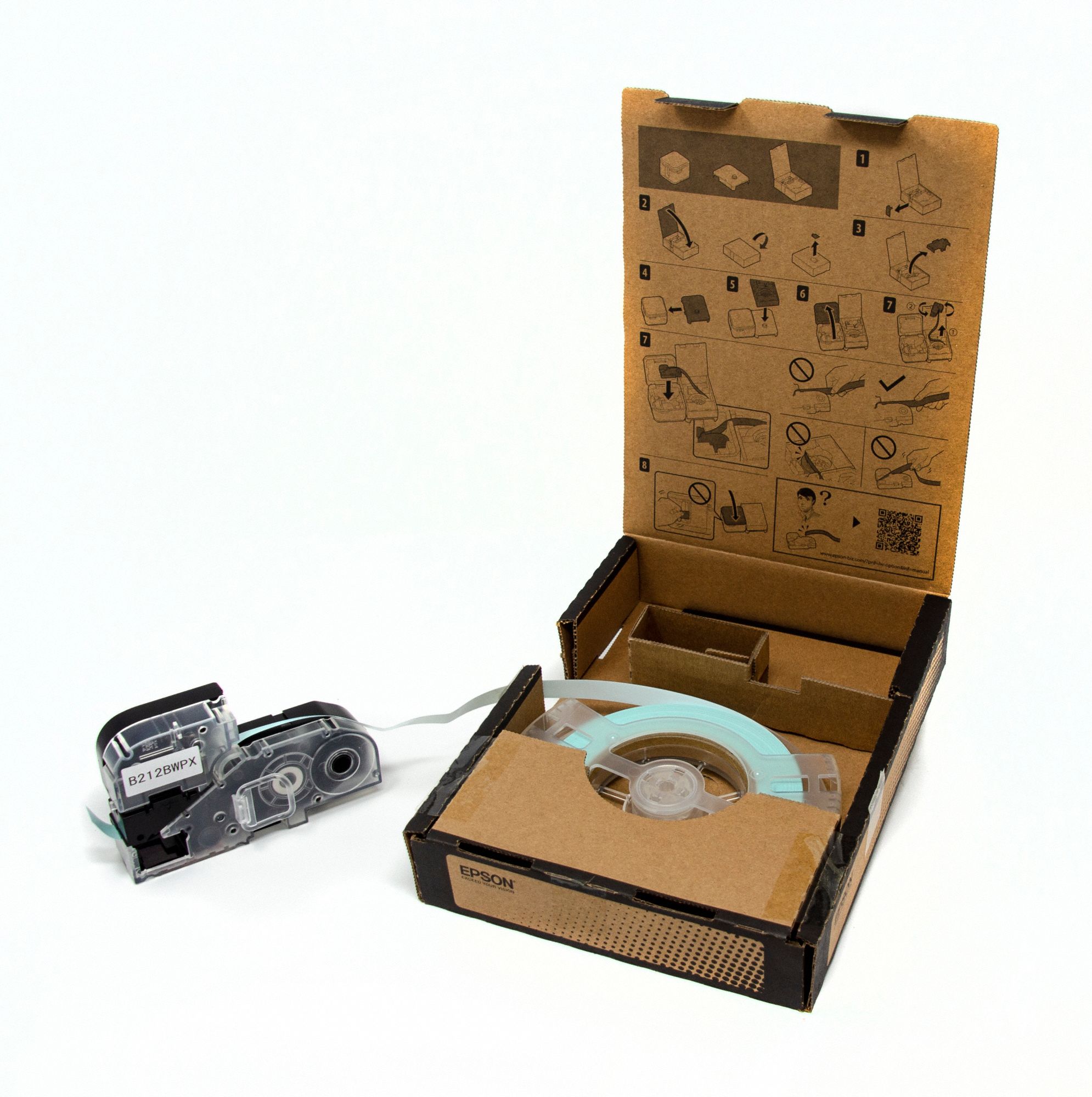 Continuous Label Stock: 1/2 in x 147 19/32 ft, Polyester, White (Gloss), Indoor/Outdoor