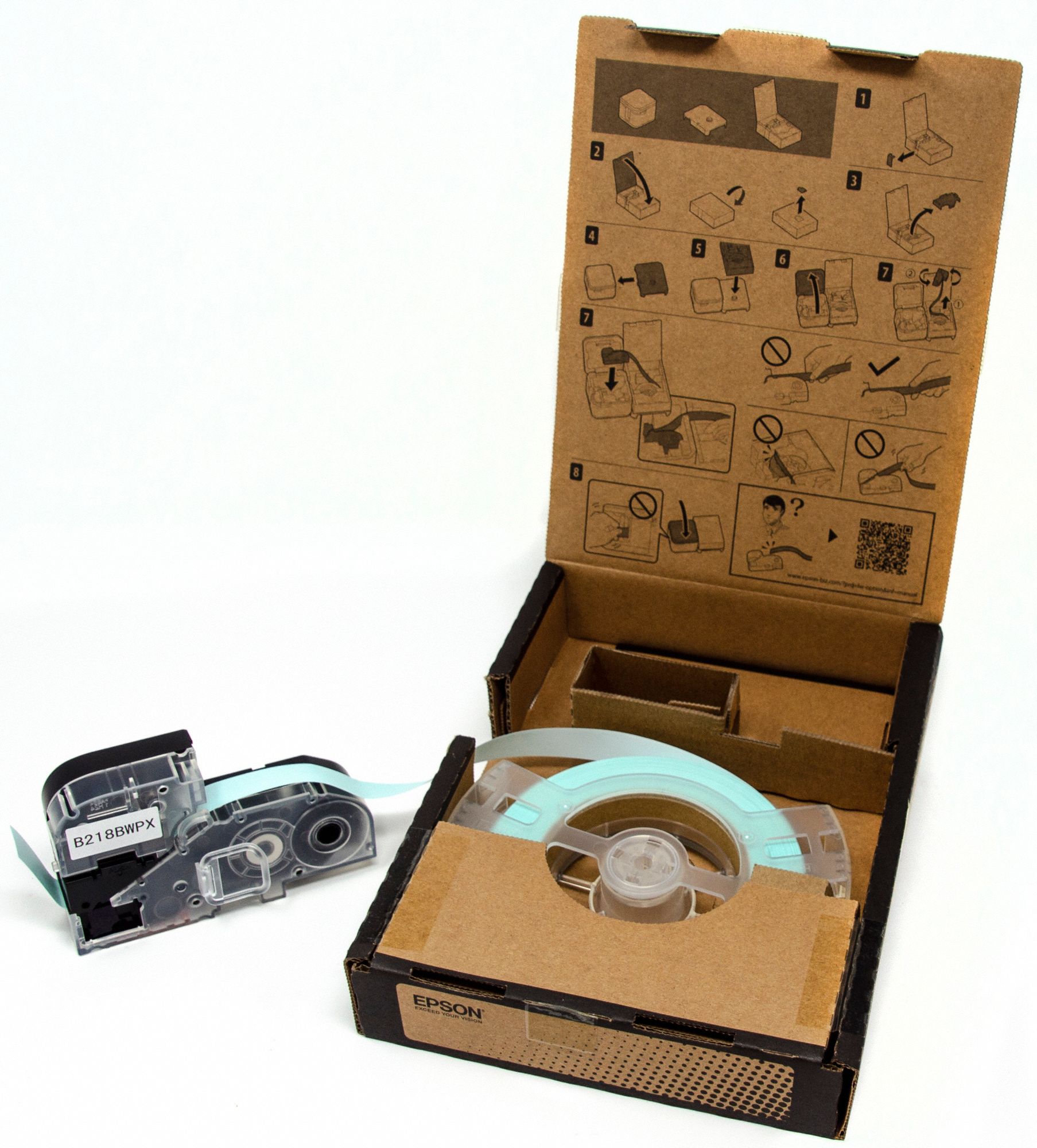 ETIQUETTE VRAC,18 MM X 45 M,NOIR/BLANC