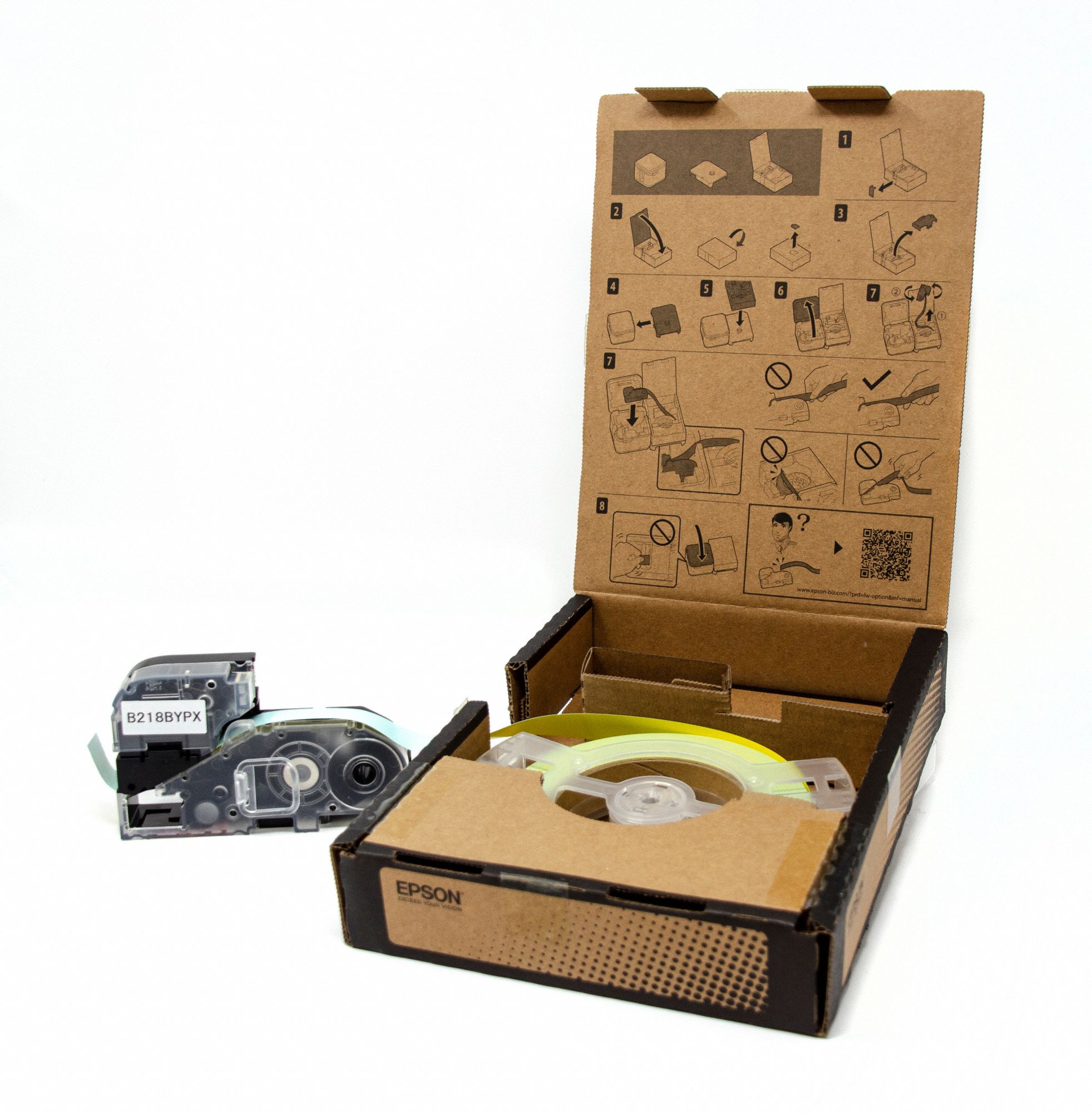 ETIQUETTE VRAC,18 MM X 45 M,NOIR/JAUNE