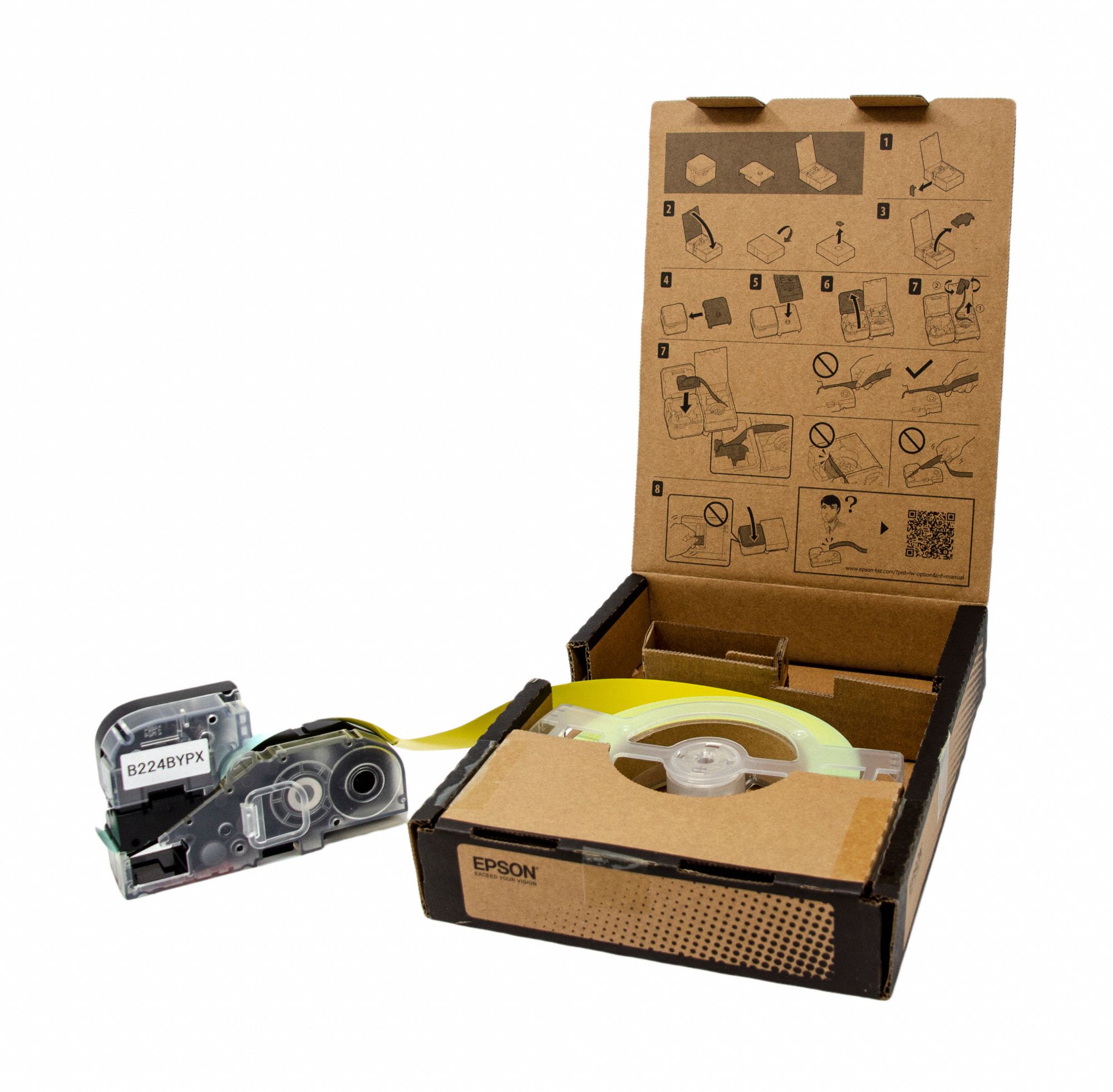 Continuous Label Stock: 1 in x 147 19/32 ft, Polyester, Yellow (Gloss), Indoor/Outdoor