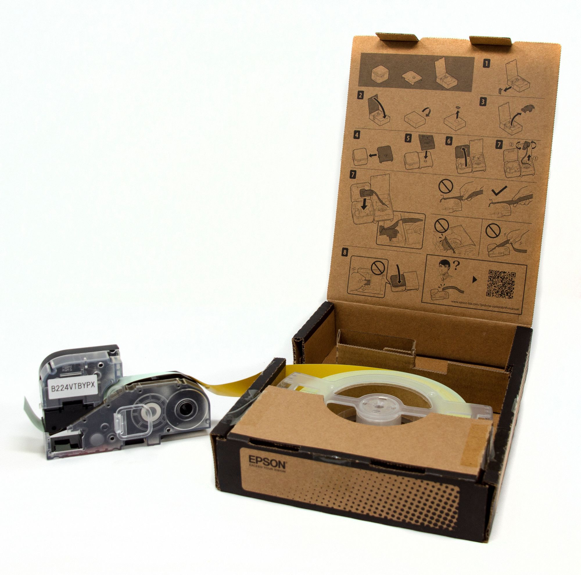 Continuous Label Stock: 1 in x 147 19/32 ft, Vinyl, Yellow (Semi-Gloss), Indoor/Outdoor