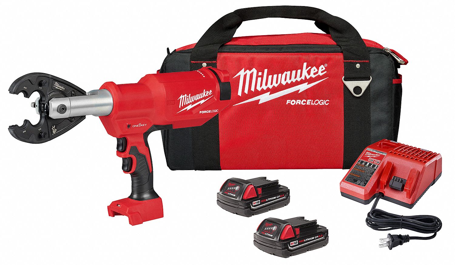 MILWAUKEE 340Degree Rotating Head Head Cordless Crimping Tool Kit, Pistol Grip, Die Series