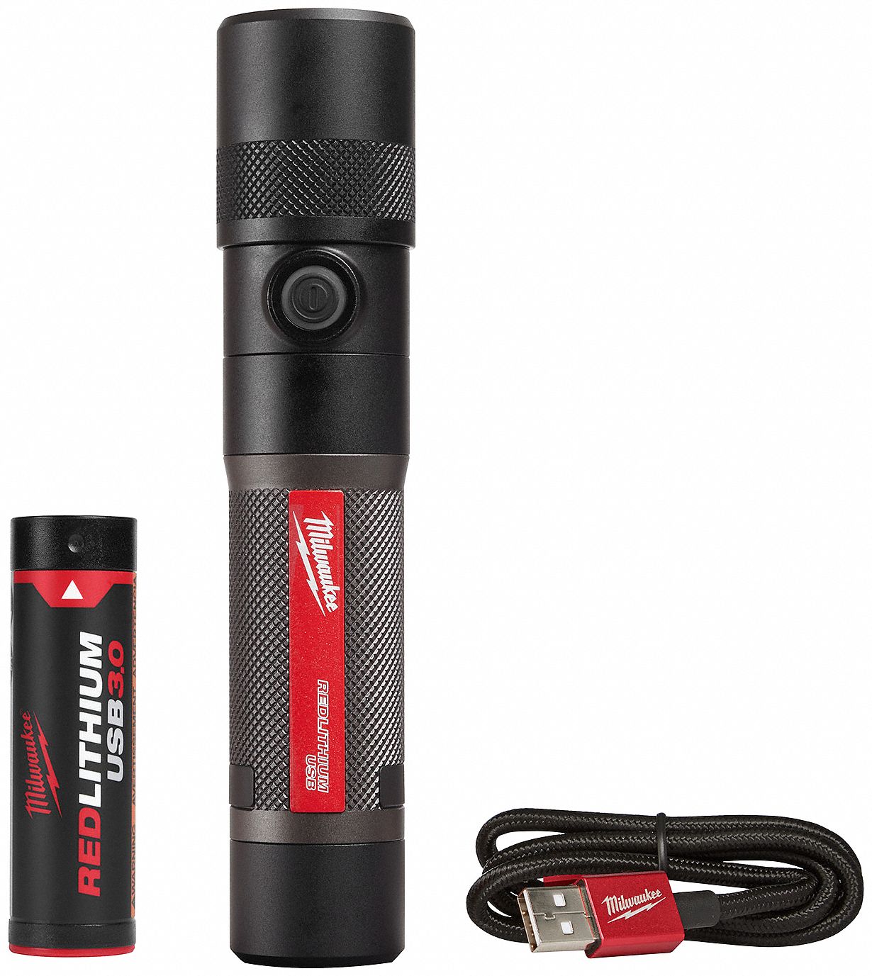 Cordless Flashlight: 1,100 lm Max Brightness, 1.75 hr Run Time at Max Brightness, Black, 1 Batteries