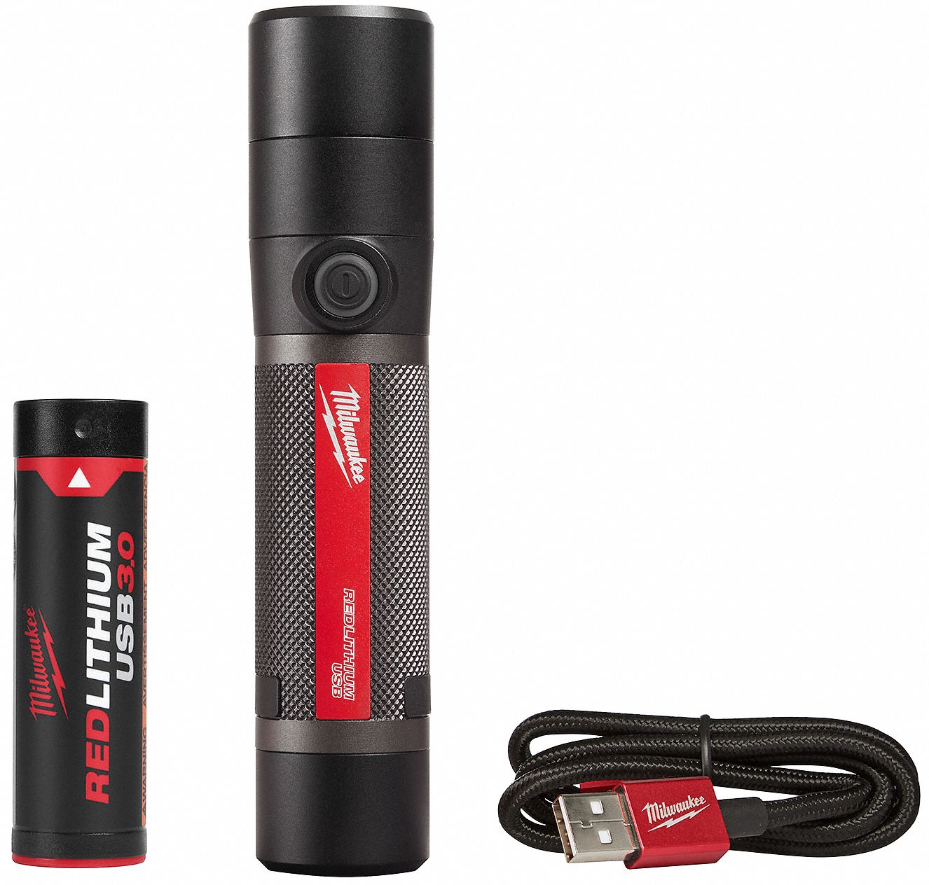 RECHARGEABLE COMPACT FLASHLIGHT, USB, LED, IP67, 800 LM, BEAM 492 FT, 5 19/32 IN L, 5.8 OZ