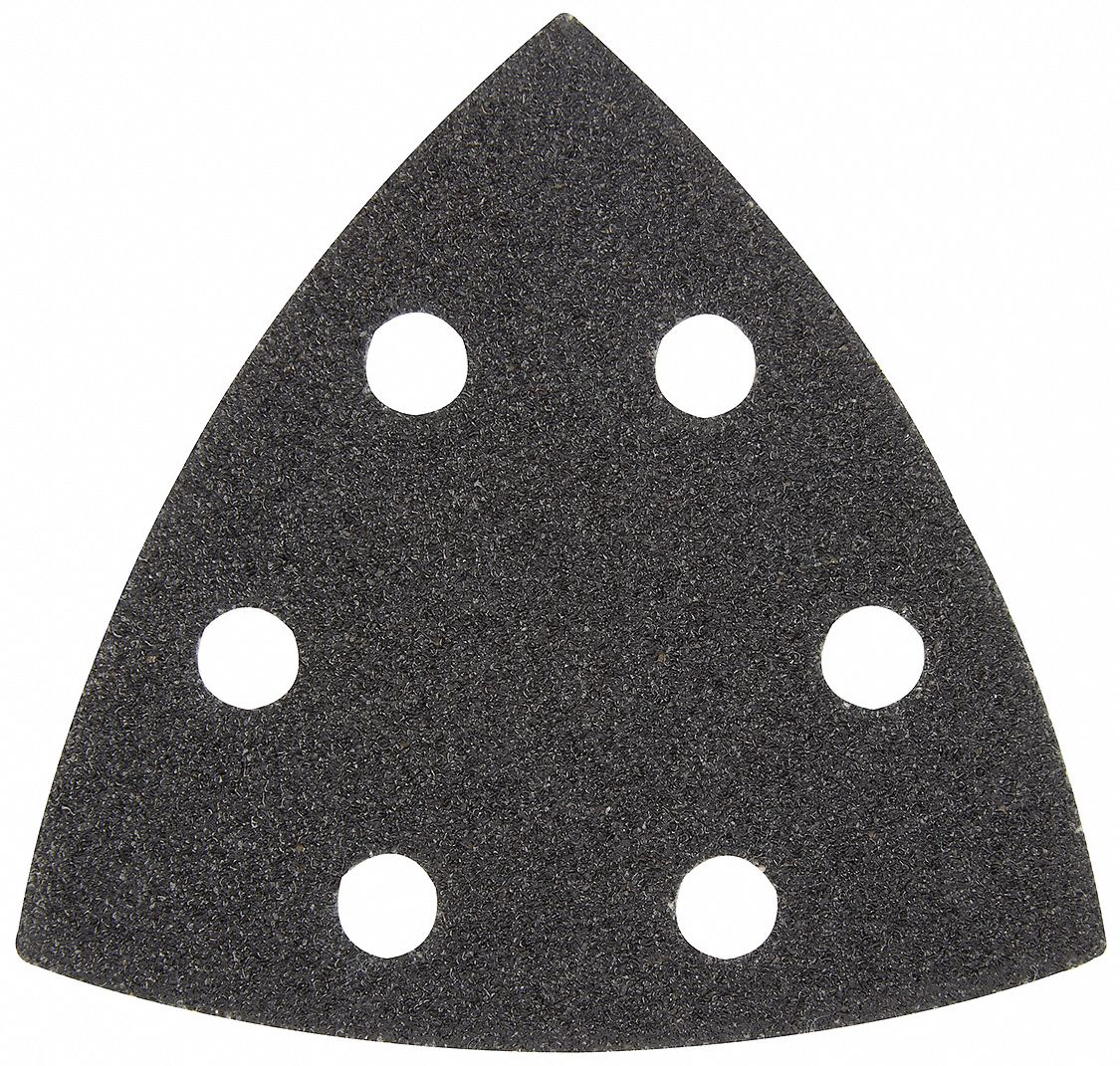 Oscillating Tool Sanding Sheet: 3 1/2 in Wd, 80 Grit, Sanding Sheet, Silicon Carbide, 6 PK