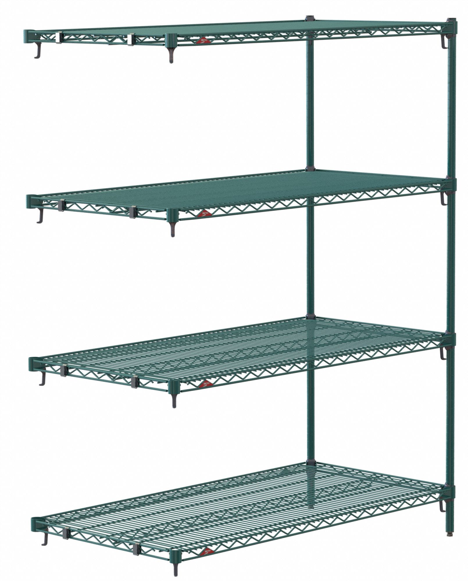 Wire Shelving, Shelf, Metal, Adjustable Shelving: Add-On, 42 in x 24 in, 63 in Overall Ht, Wet