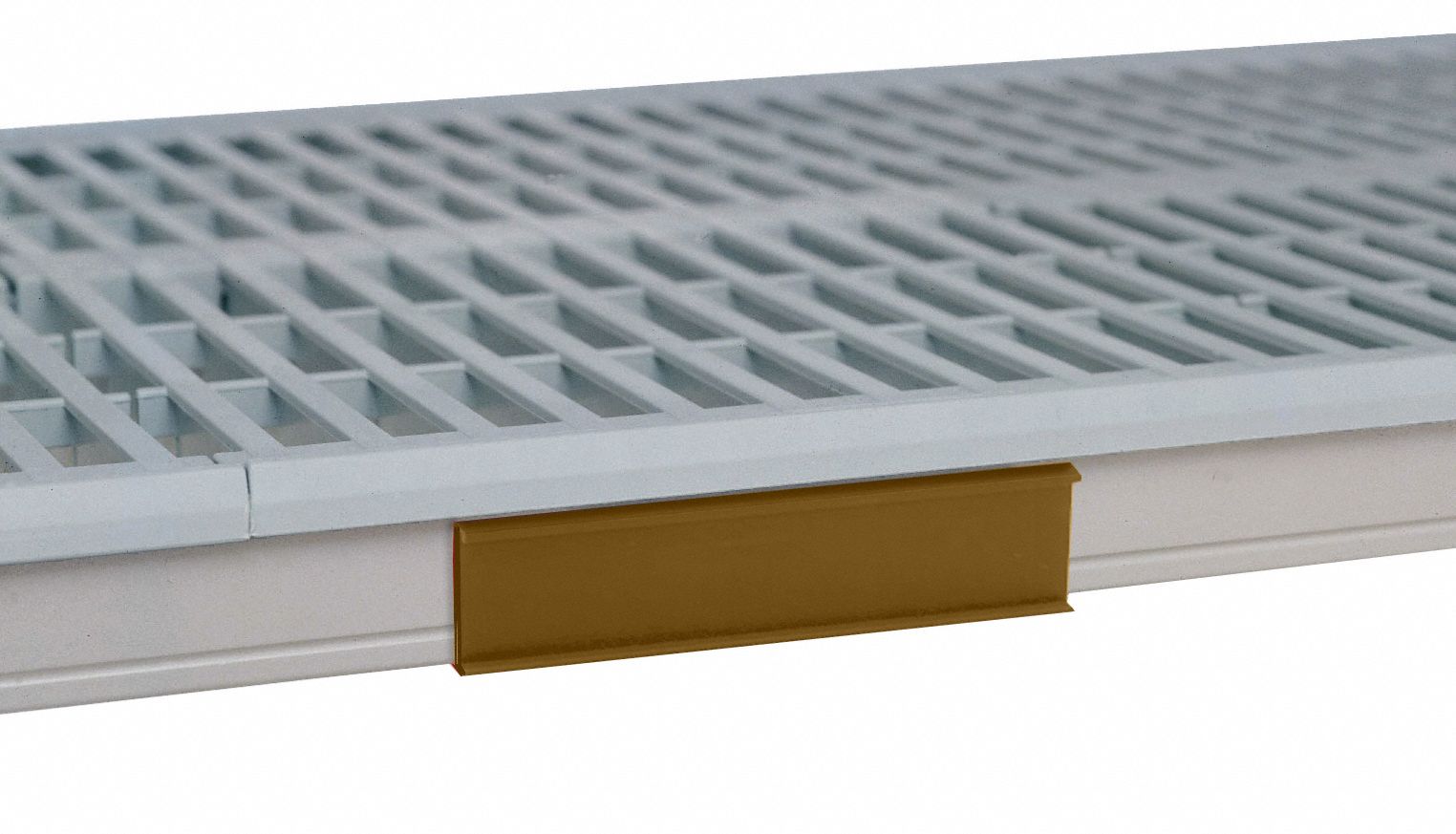 Color Shelf Marker: Metro Super Erecta Pro, 6 in Overall Wd, 1 1/2 in Overall Ht, Tan