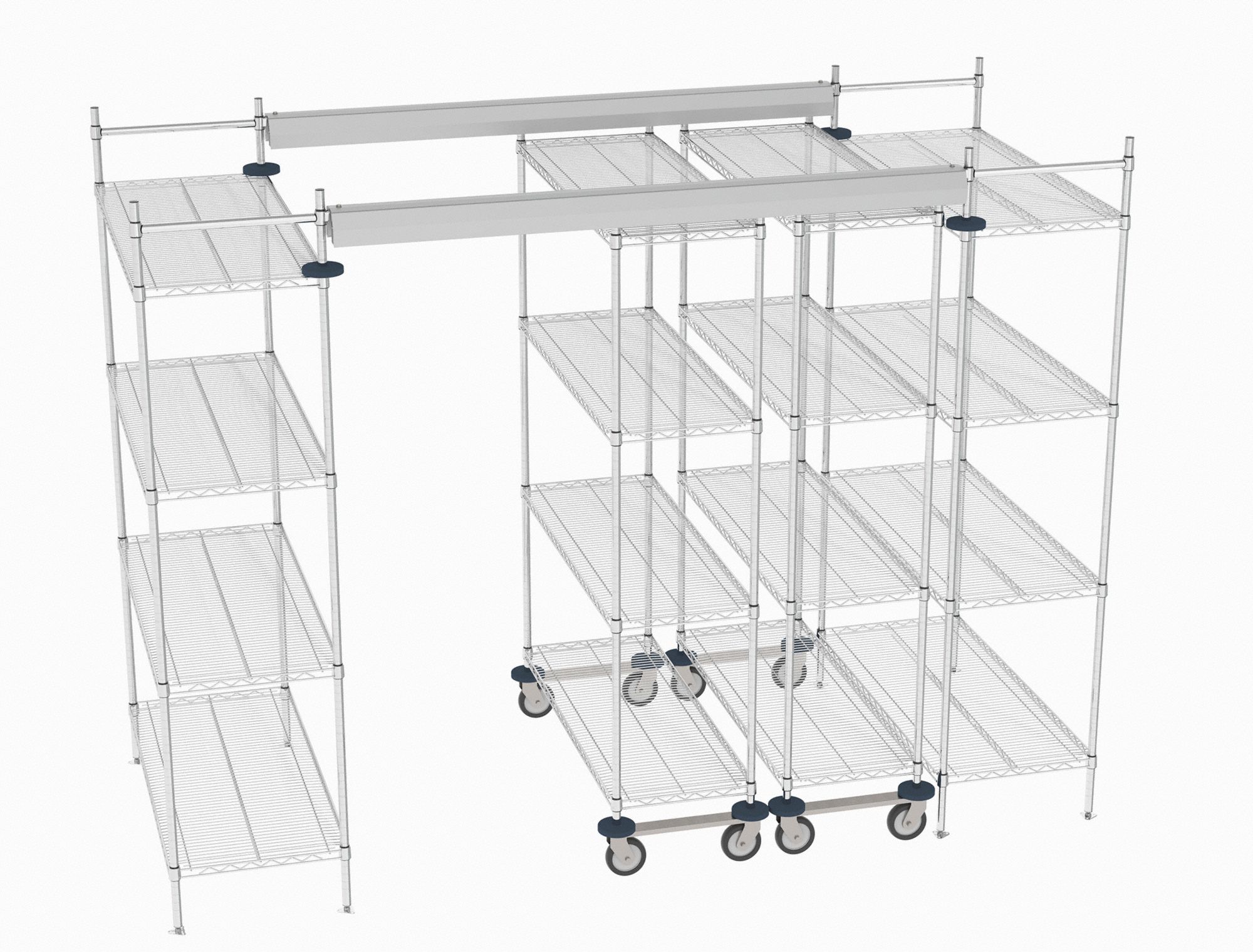 METRO, 72 in Track Lg, 48 in Overall Wd, Overhead Track Shelving ...