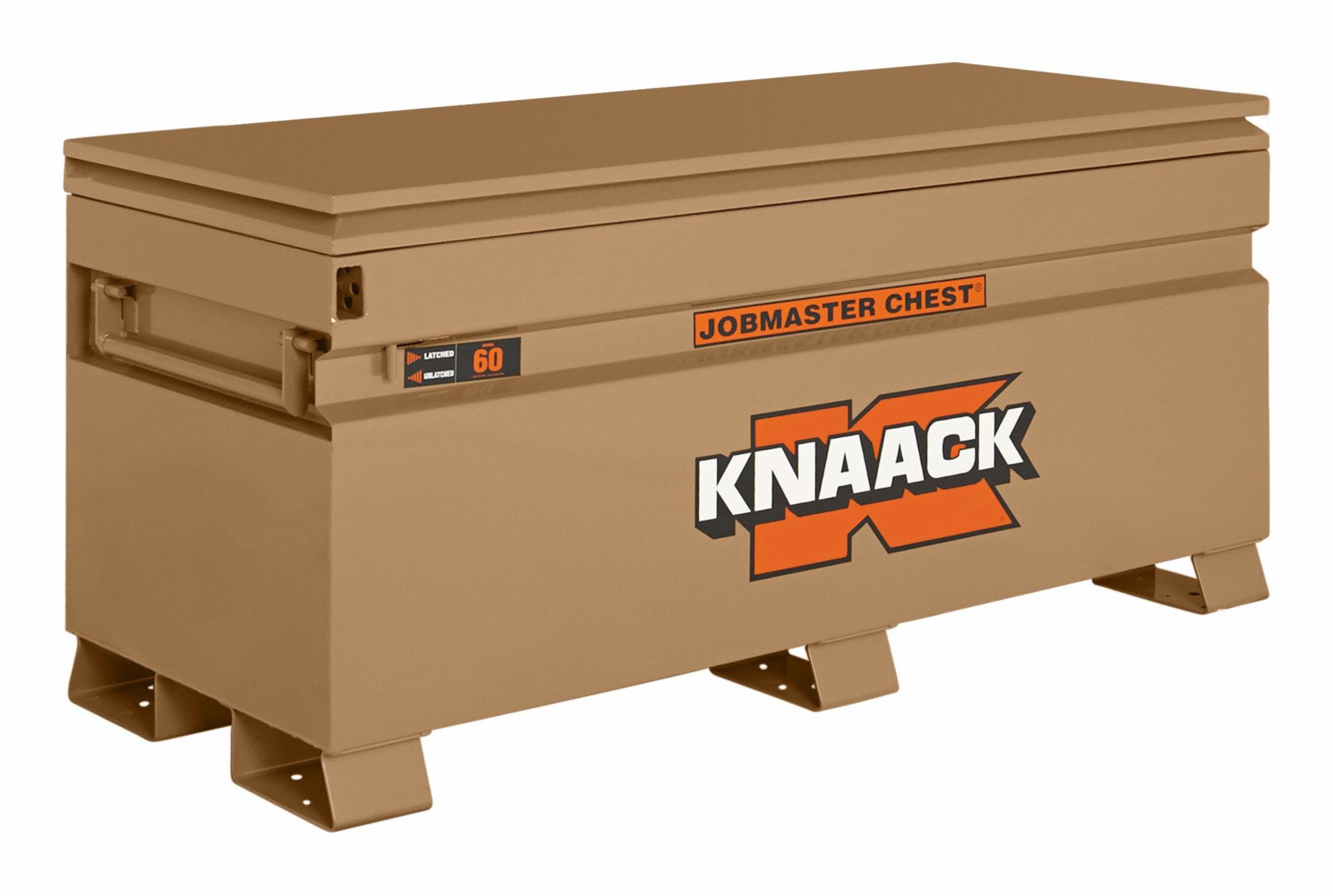 Chest-Style Jobsite Box: 60 in W x 24 in D x 28 1/2 in H, 20.25 cu ft, Tan