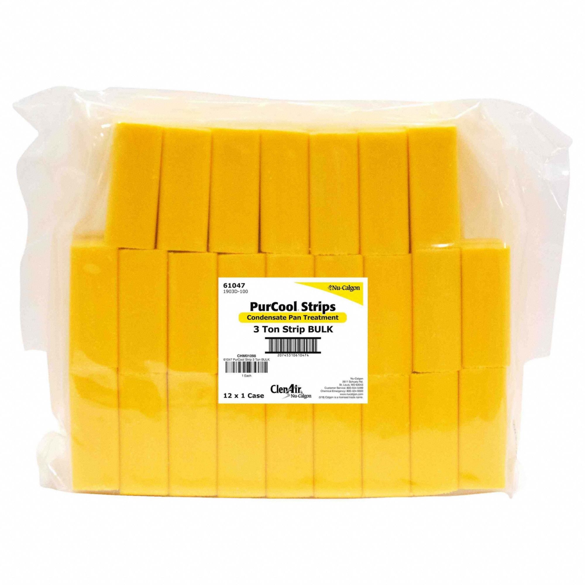 Condensate Pan Treatment: Strip, For 3 ton Systems, 8 lb Packet, 100 Treatments, Yellow