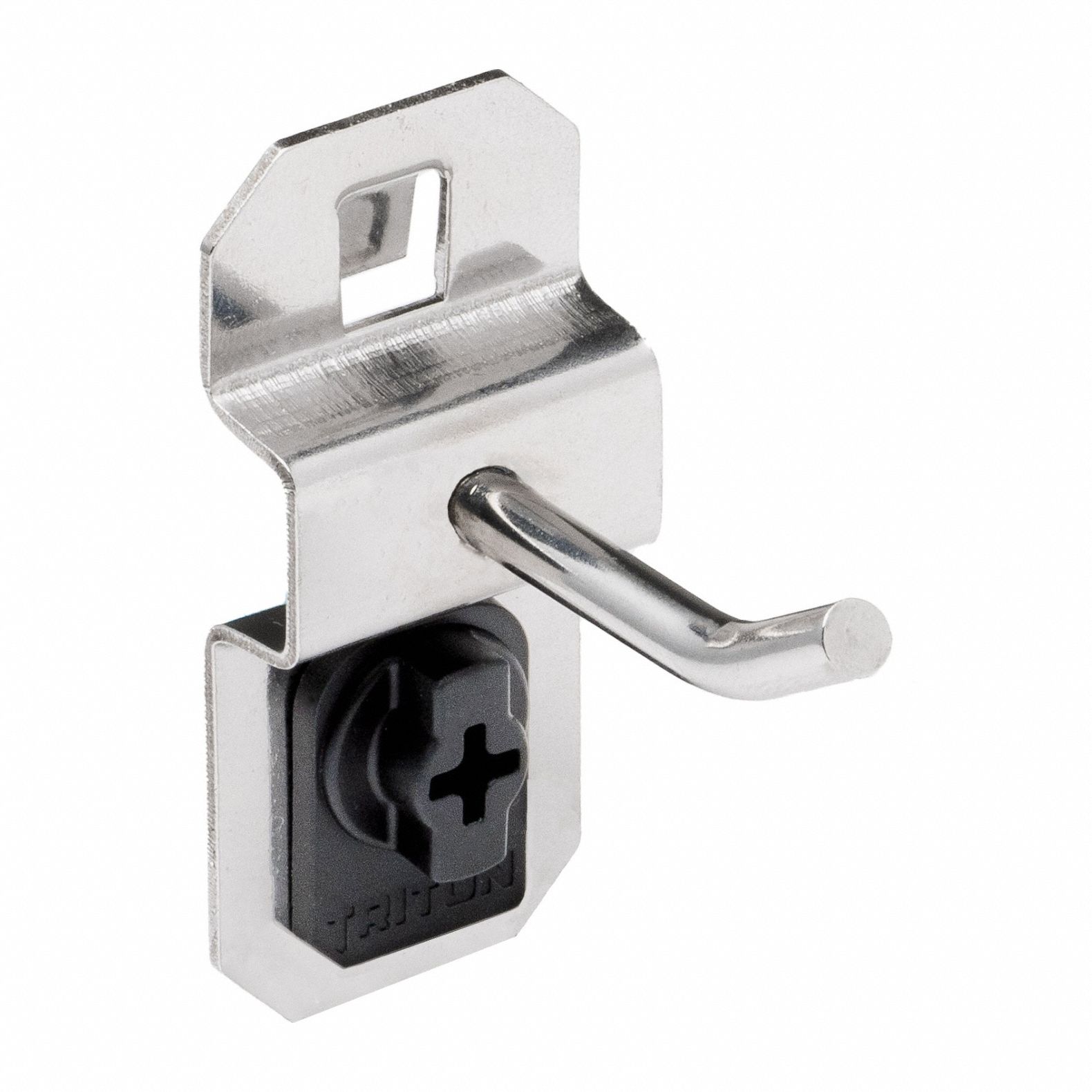 Single Rod Pegboard Hook: 1 in x 1 in x 2 1/4 in, 3 Hooks, 1 in Hook Dp, Surface