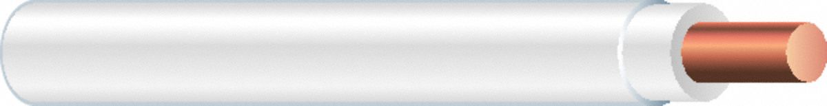 Wire: Copper, 12 AWG, 1 Conductors, Solid, White/Black, 2, 000 ft Lg, THHN/THWN