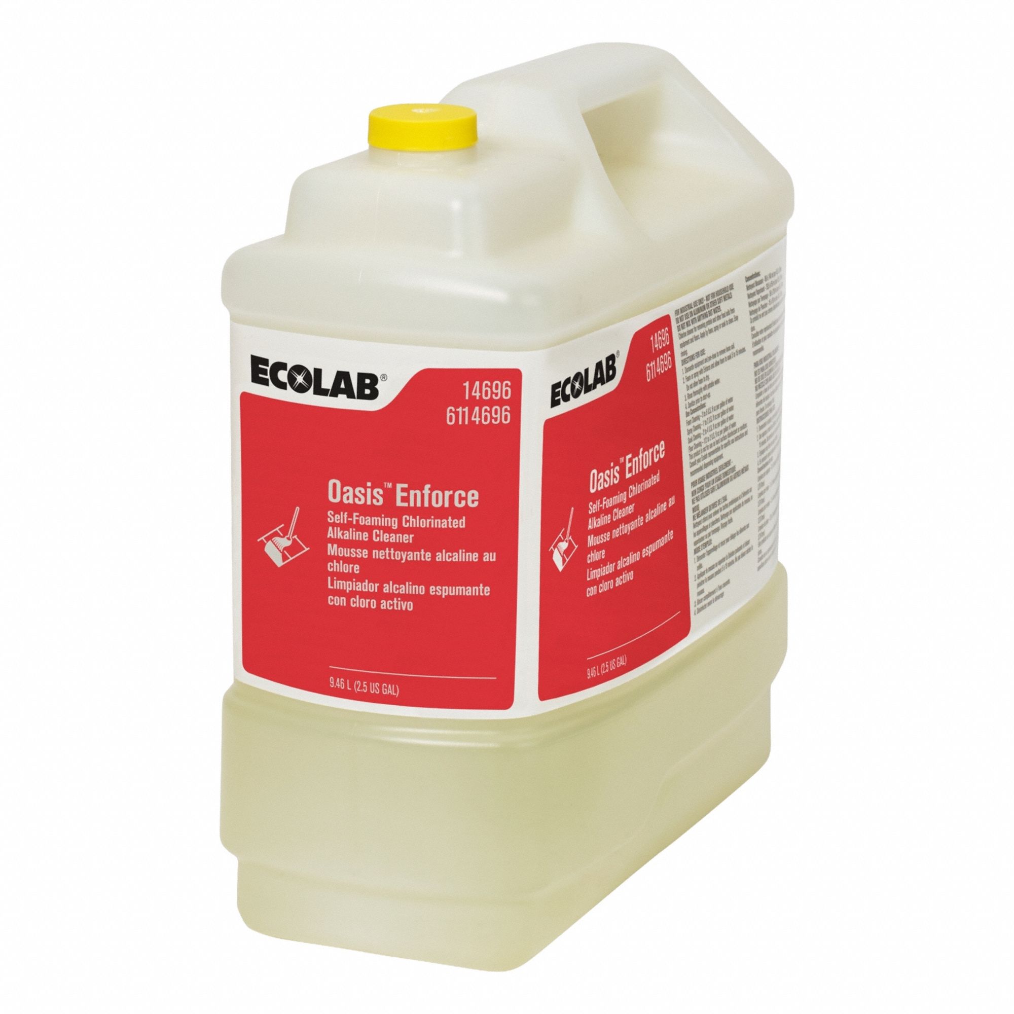 Floor Cleaner: Oasis®, For Liquid Dispensing System Dispenser Series, 2.5 gal, Chlorine