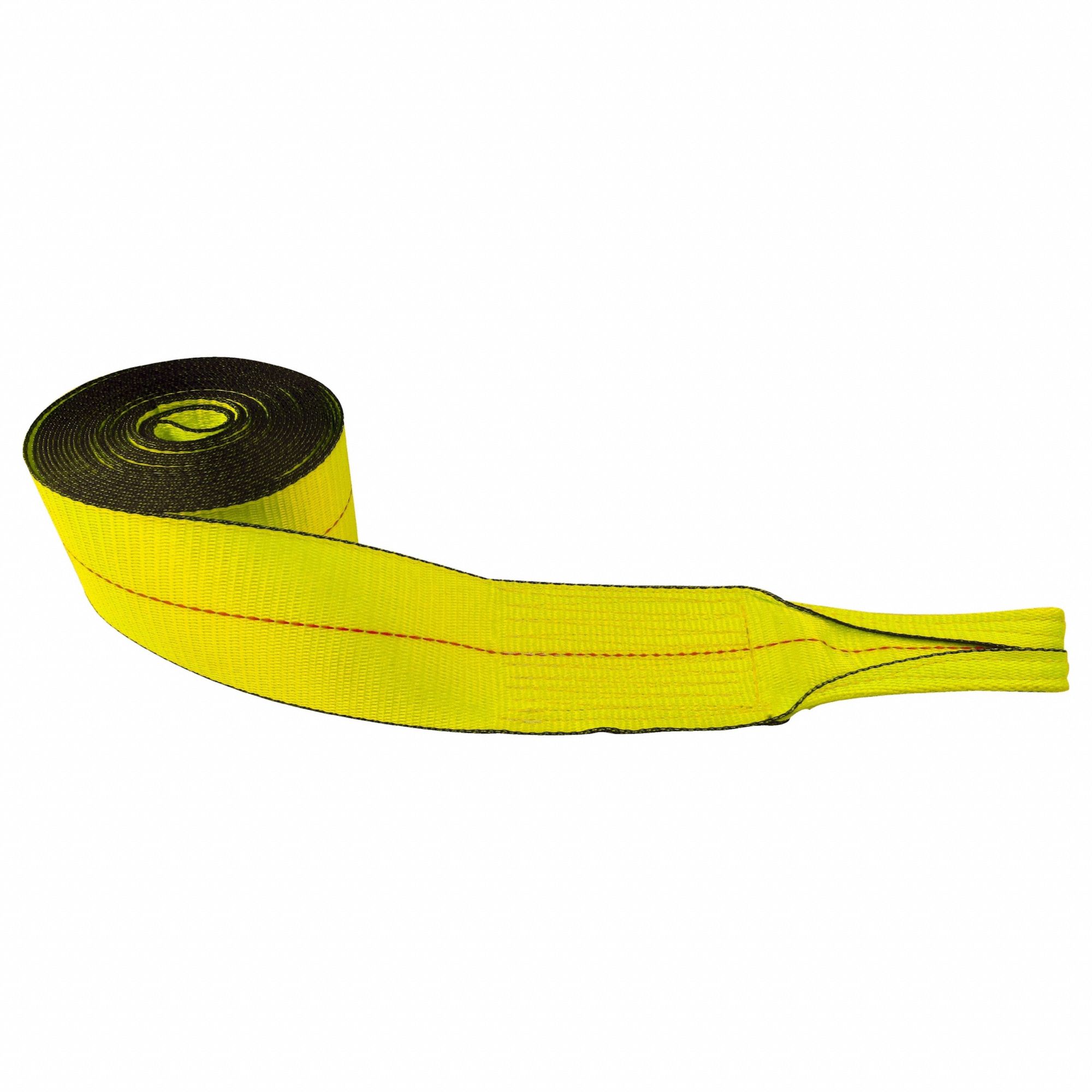 WINCH STRAP, SEWN-EYE, GEN PURPOSE WEBBING, 3 IN OVERALL W, 5,000 LB WORKING LOAD LIMIT, YELLOW