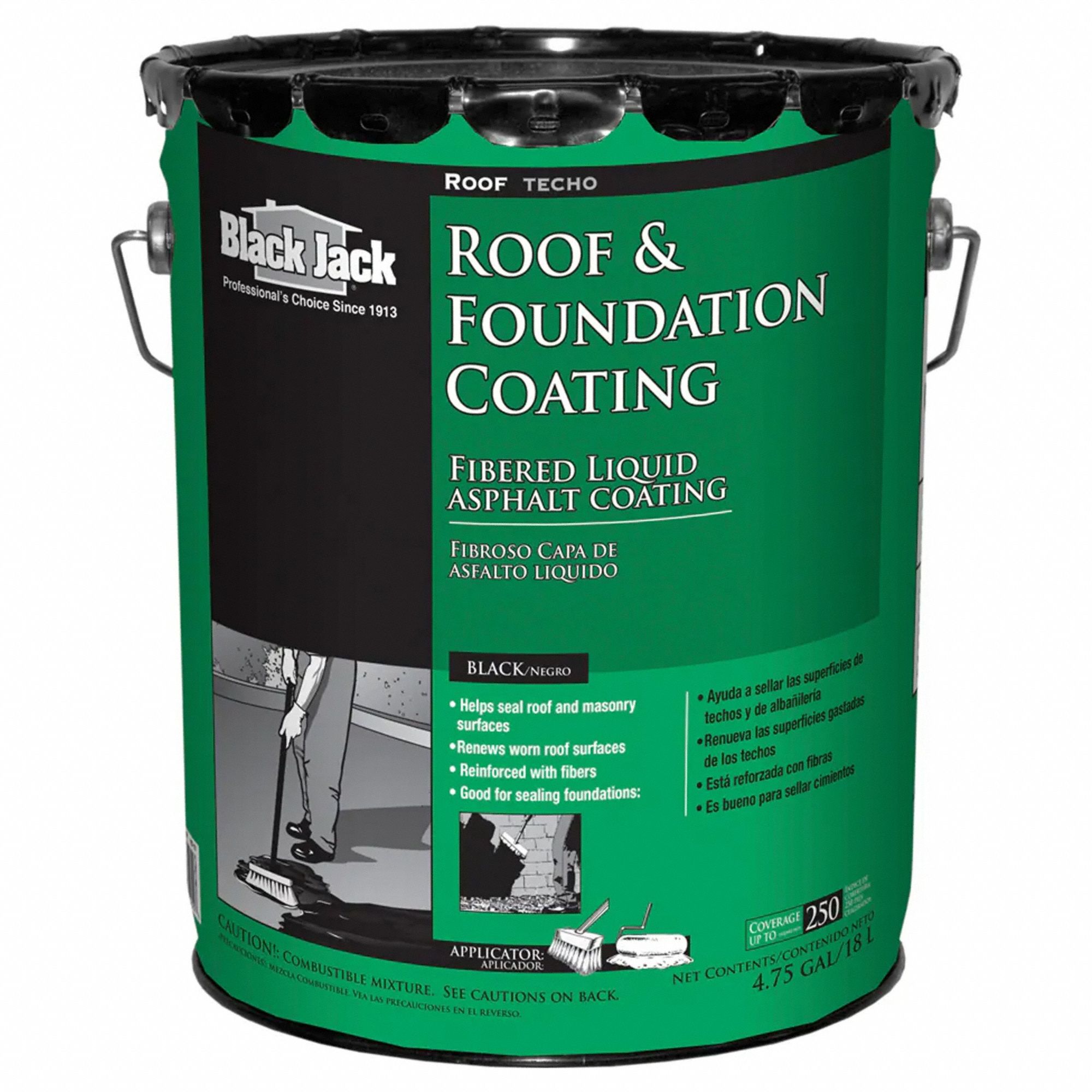 BLACK JACK, Asphalt Roof Coatings, Asphalt, Fibered Waterproofer Roof ...