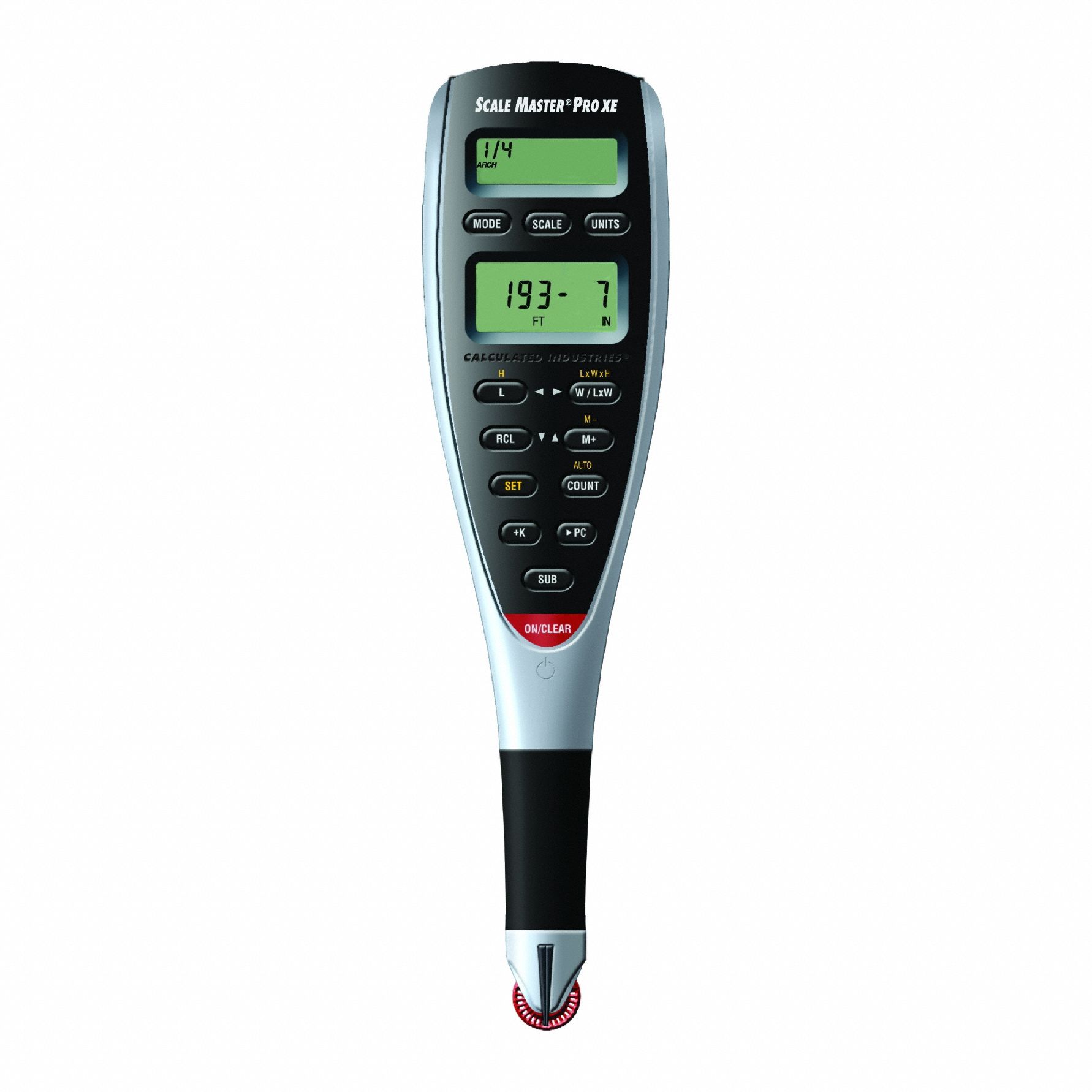 CALCULATED INDUSTRIES Advanced Linear Digital Plan Measure: 6135, 99.8% Accuracy, (2) Batteries/Case. Key specifications — attr944142: Kilometers; attr944141: Area Calculation; attr944140: USB Cable; attr944136: (2) Batteries; attr934745: CALCULATED INDUSTRIES.