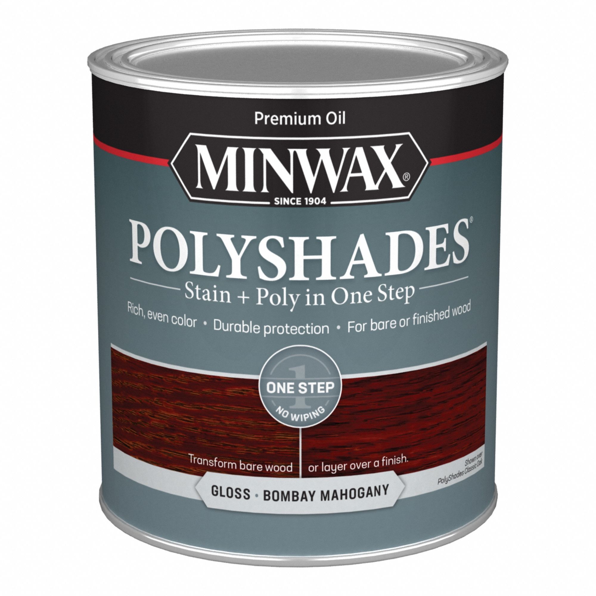 Wood Stain: Wood Stain and Sealer, Interior, Oil, 1 qt Container Size, Wood, Gloss, Minwax