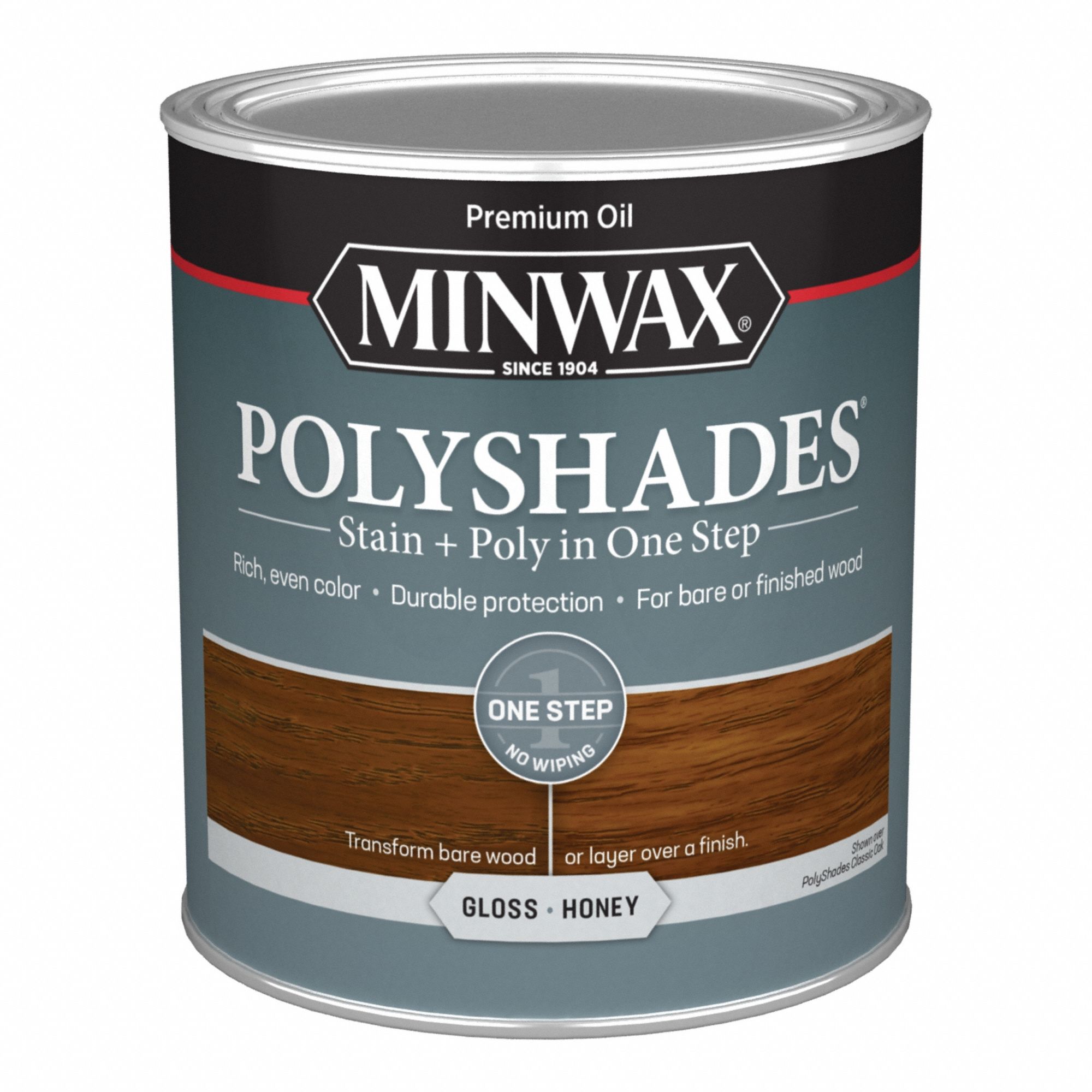 Wood Stain: Wood Stain and Sealer, Interior, Oil, 1 qt Container Size, Wood, Gloss, Honey