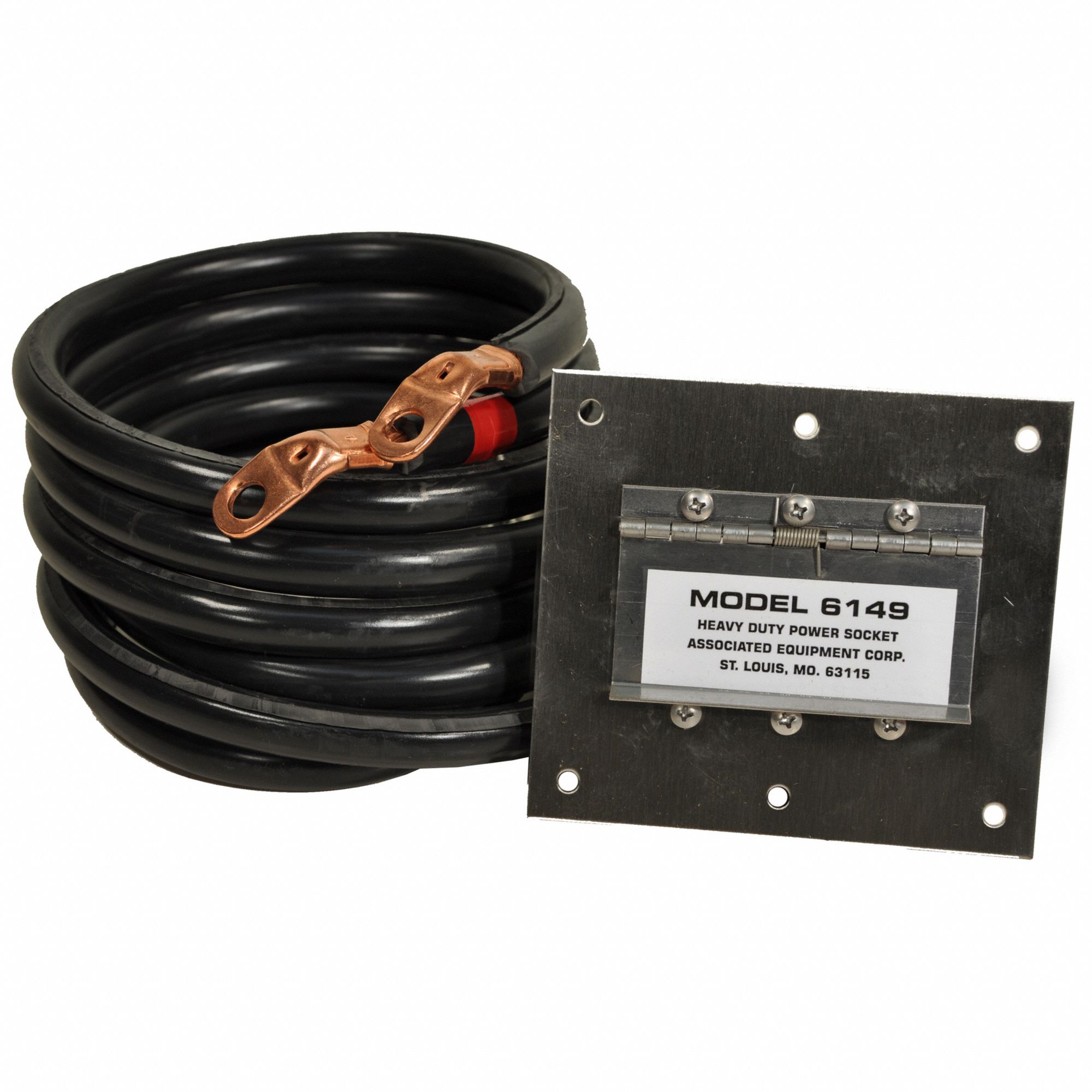 Plug-In Polarized Stainless Steel Socket: Crimped, 1 AWG, 5 ft Cable Lg, Black