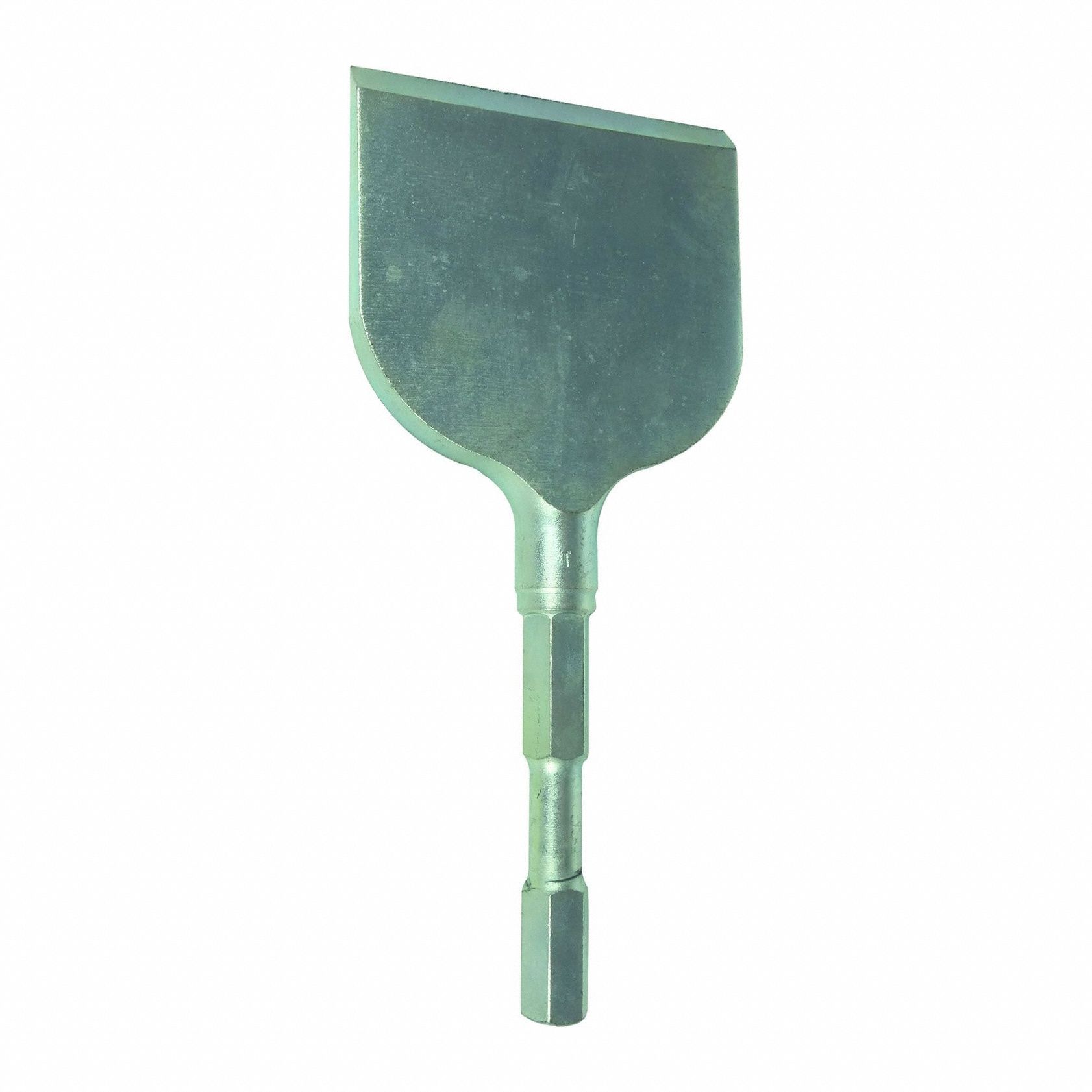 Cutter: 0.625 in Shank Size, Hex, 4 in Chisel Tip Wd, 8 in Overall Lg