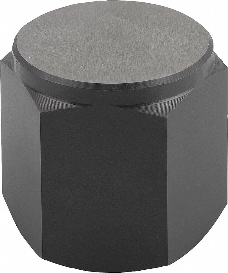 Tapped Positioning Foot w/Flat Face: Internal Threads, Flat, M12 Thread Size, 10 mm Thread Lg