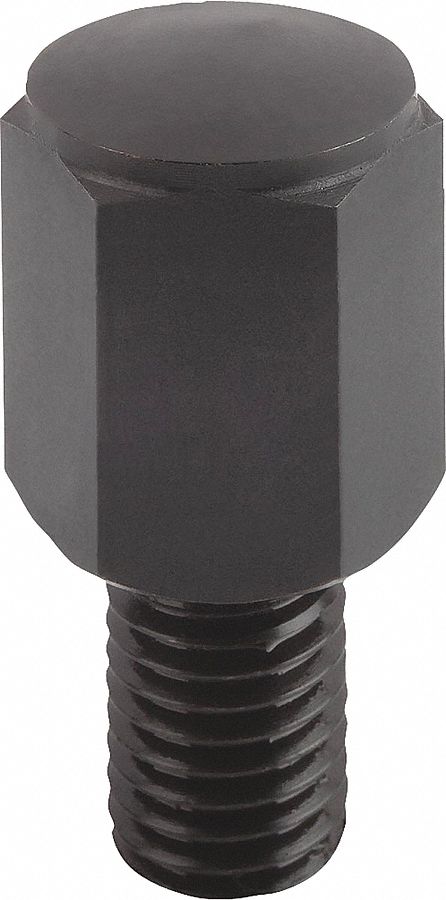 Positioning Foot w/Convex Face: External Threads, Spherical, Steel, M10 Thread Size