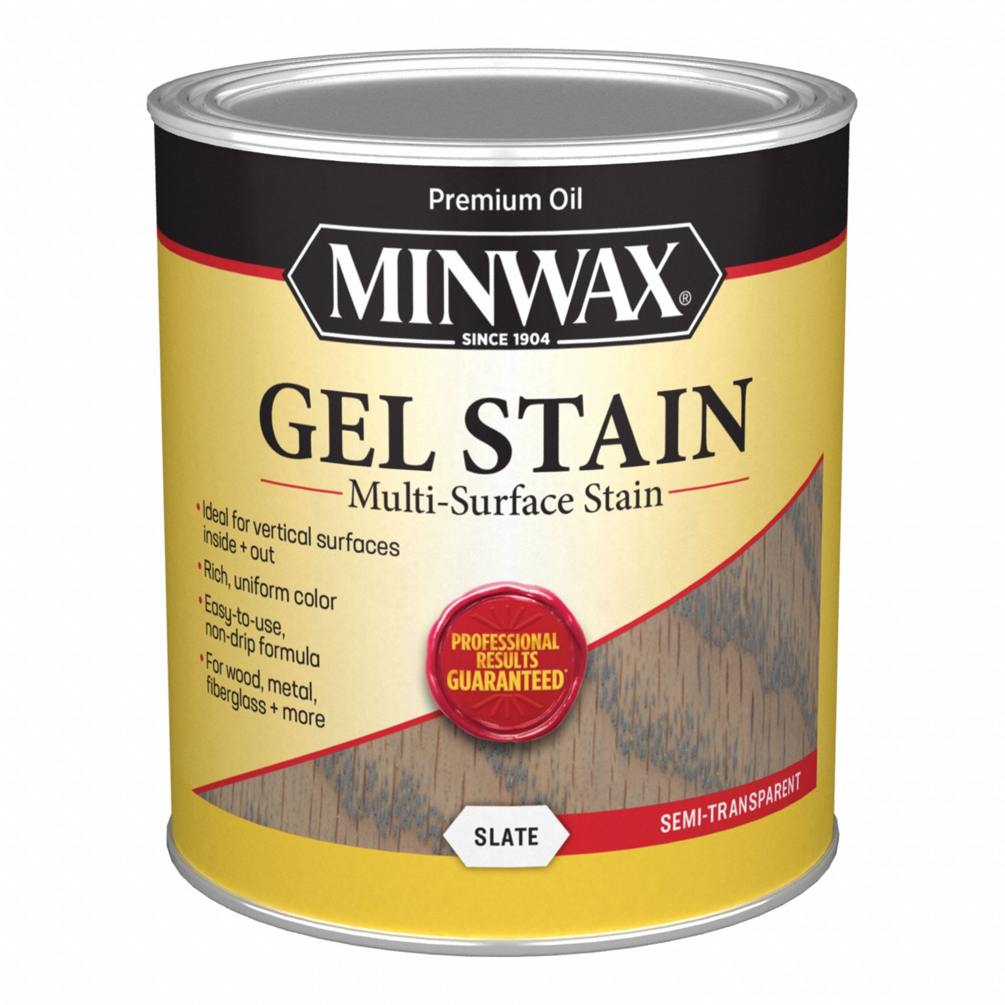 Wood Stain: Wood Stain, Interior, Oil, 1 qt Container Size, Fiberglass/Metal/PVC/Wood, Slate
